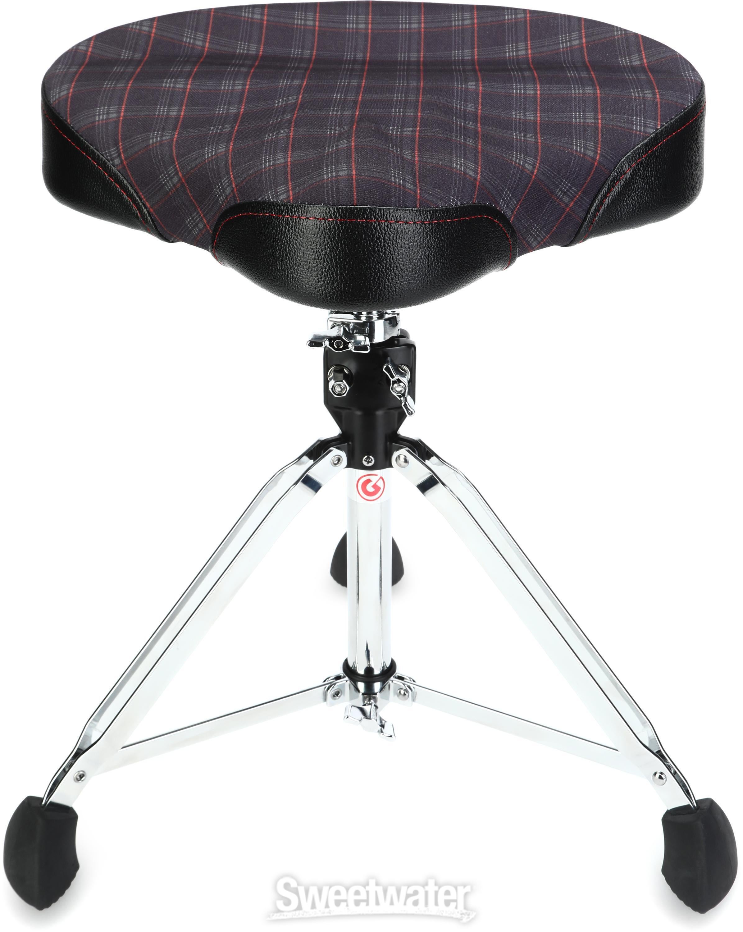 Gibraltar 9608 Moto-style Drum Throne - Plaid - Sweetwater Exclusive