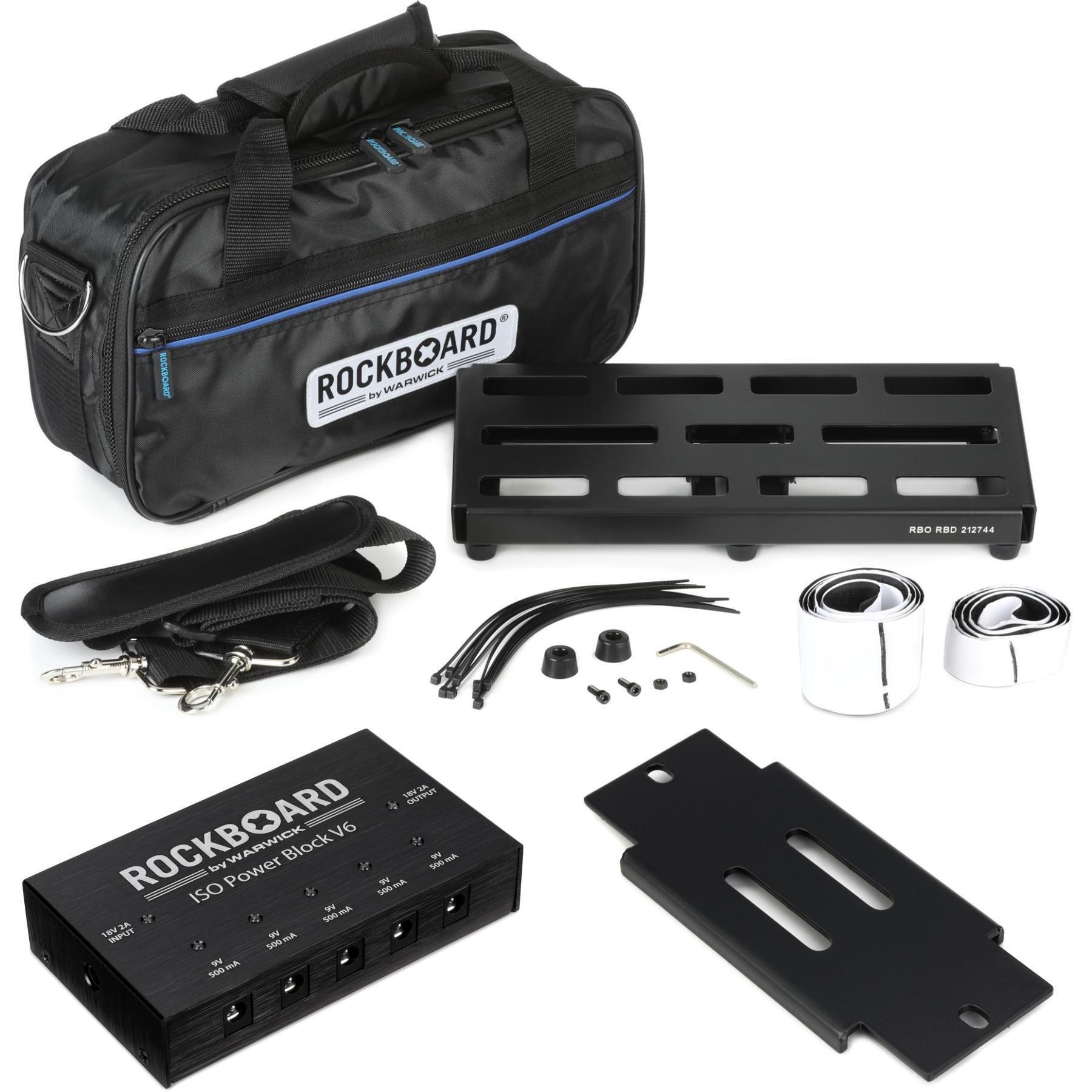 RockBoard by Warwick Duo 2.0 Pedalboard with Gig Bag and 6-outlet