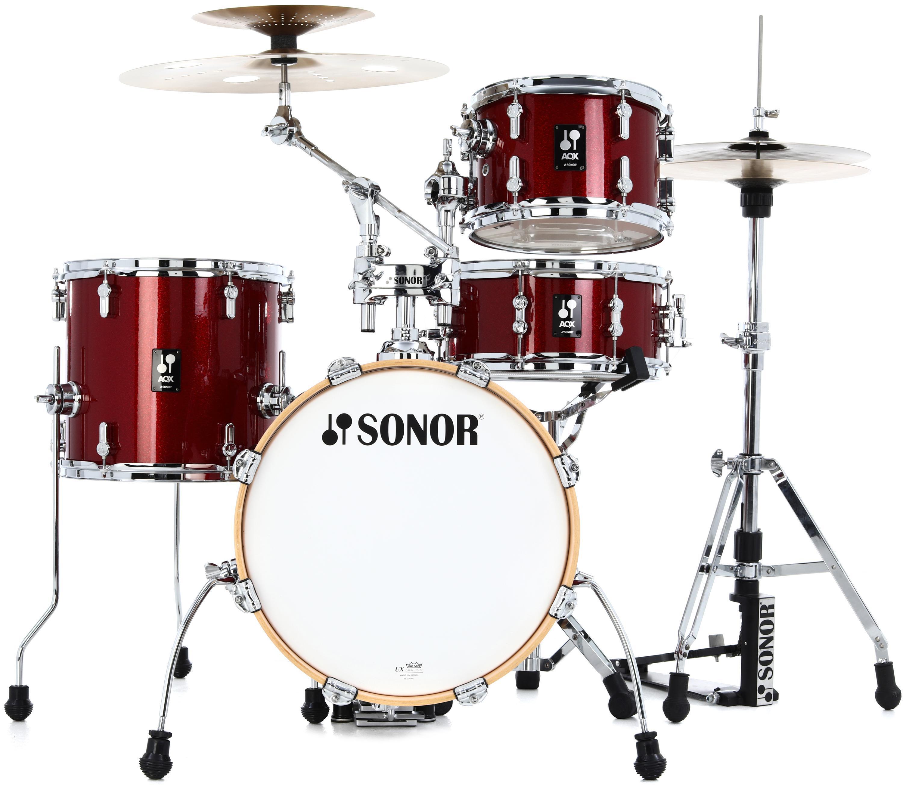 小物 Sonock Sonor AQX Jungle 4-piece Shell Pack - Black Midnight Sparkle
