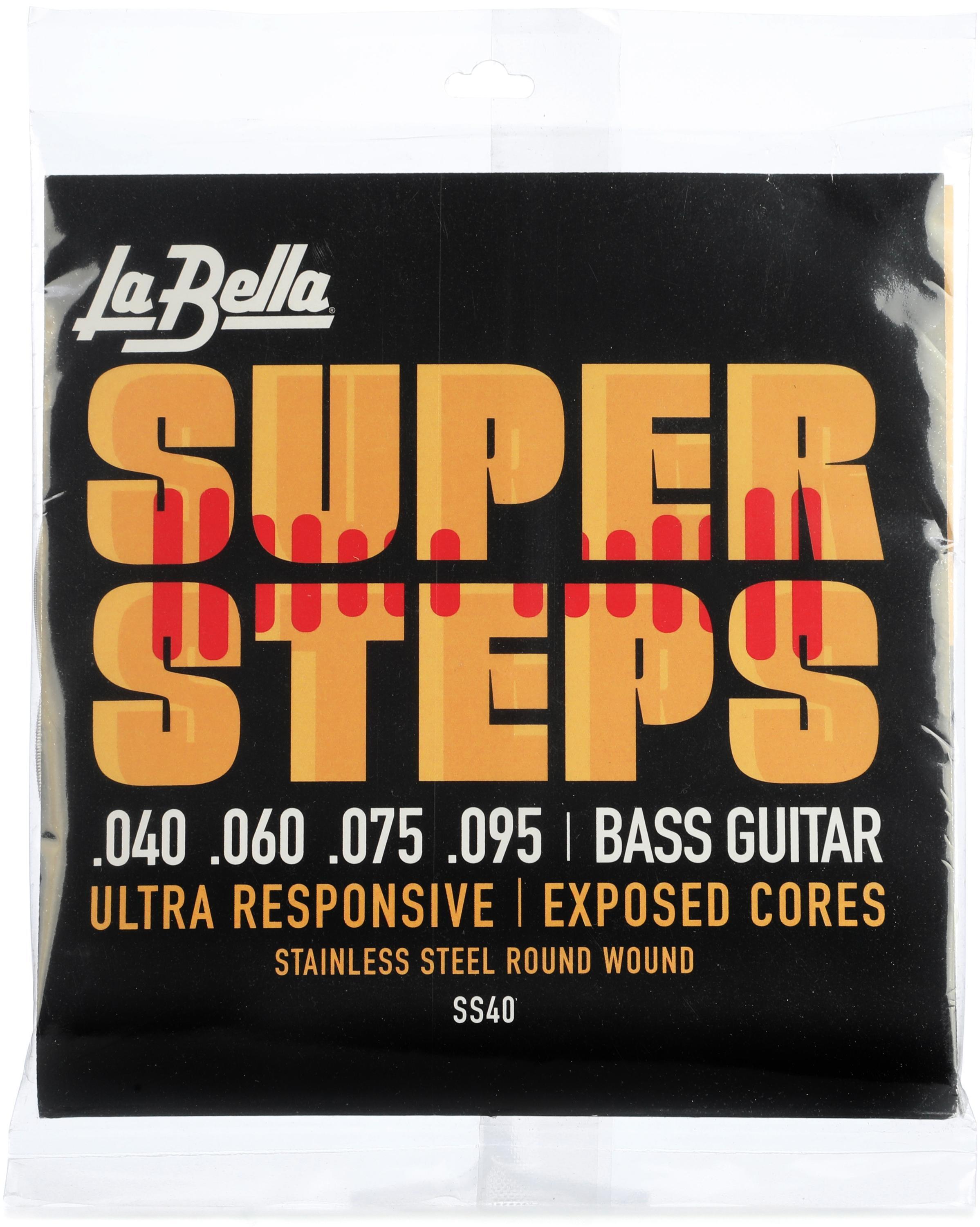 Photo of La Bella SS40 Super Steps Electric Bass Guitar Strings - .040-.095 Extra Light