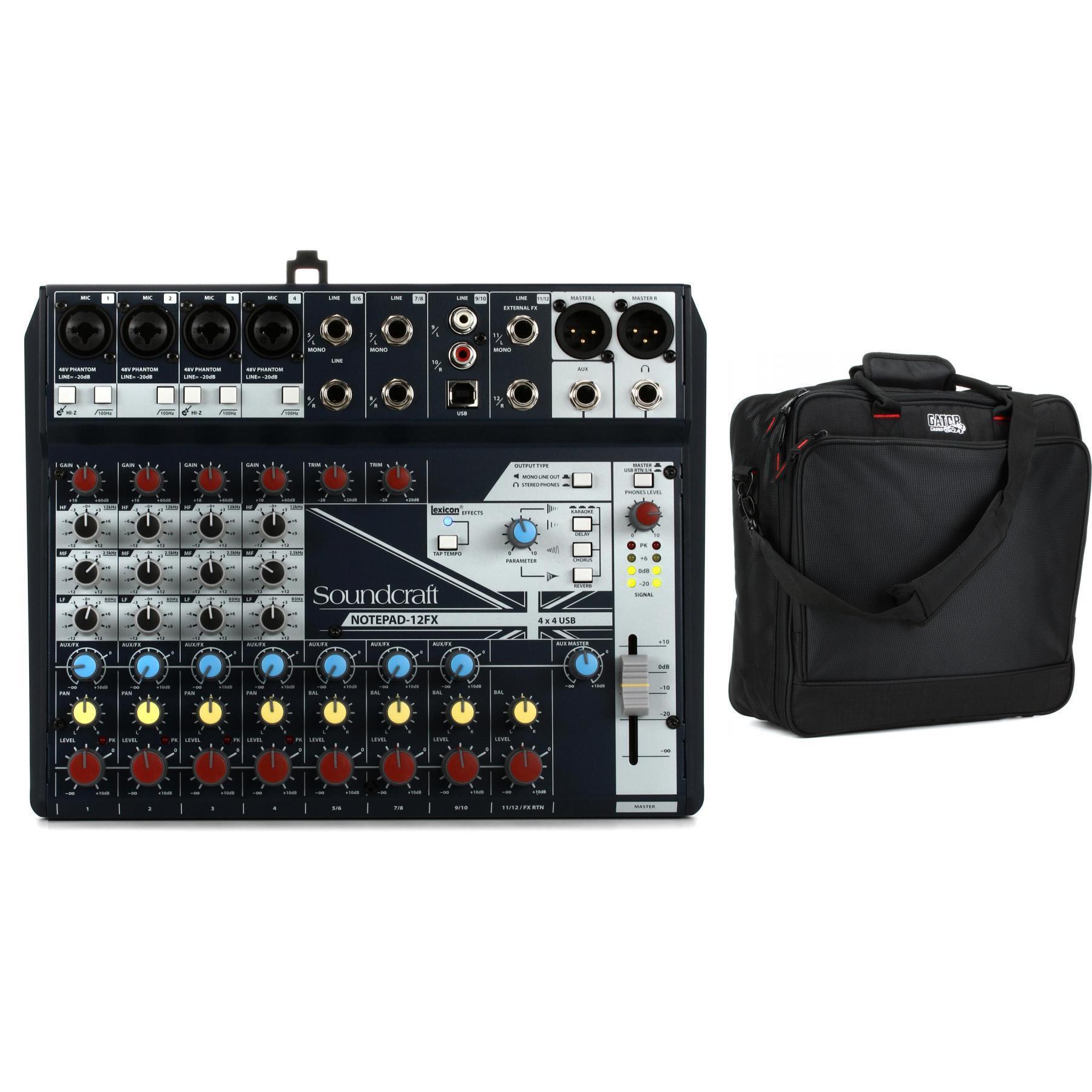 Soundcraft Notepad-12FX Mixer and Bag Bundle