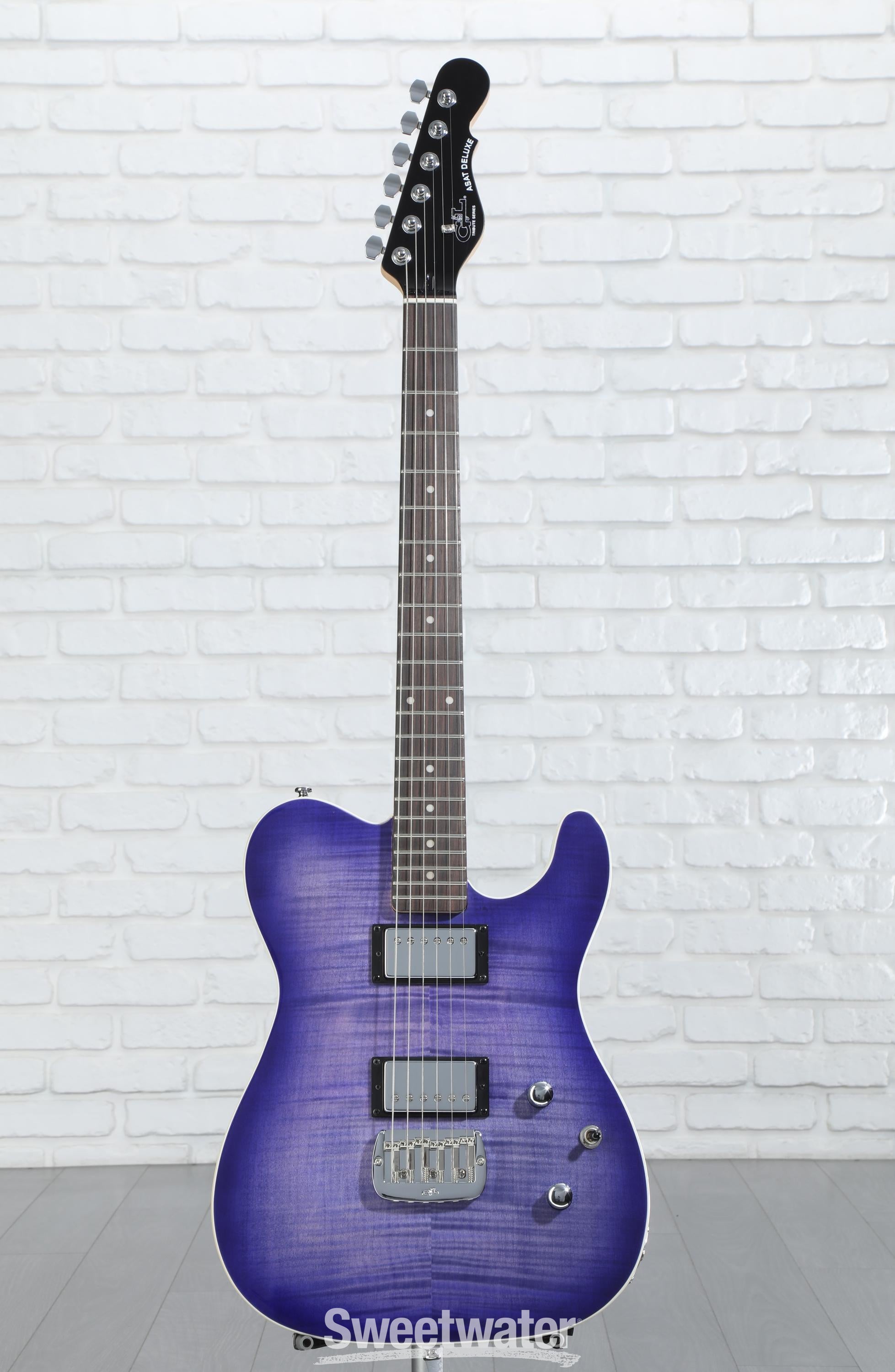 G&L Tribute ASAT Deluxe Carved Top Electric Guitar - Bright Blueburst ...