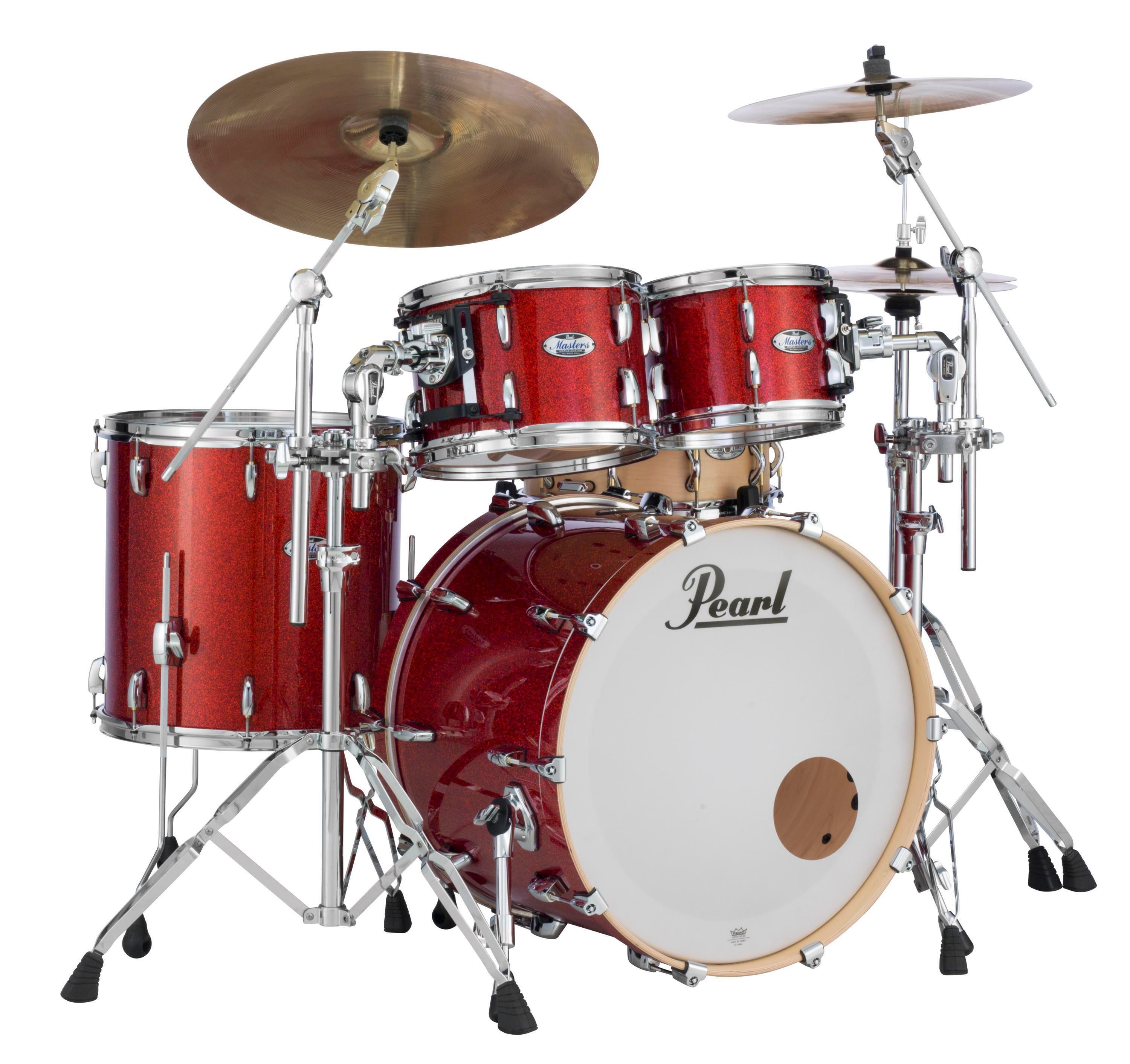 Pearl Masters Maple Complete MCT924XEDP/C 4-piece Shell Pack - Vermilion  Red Sparkle