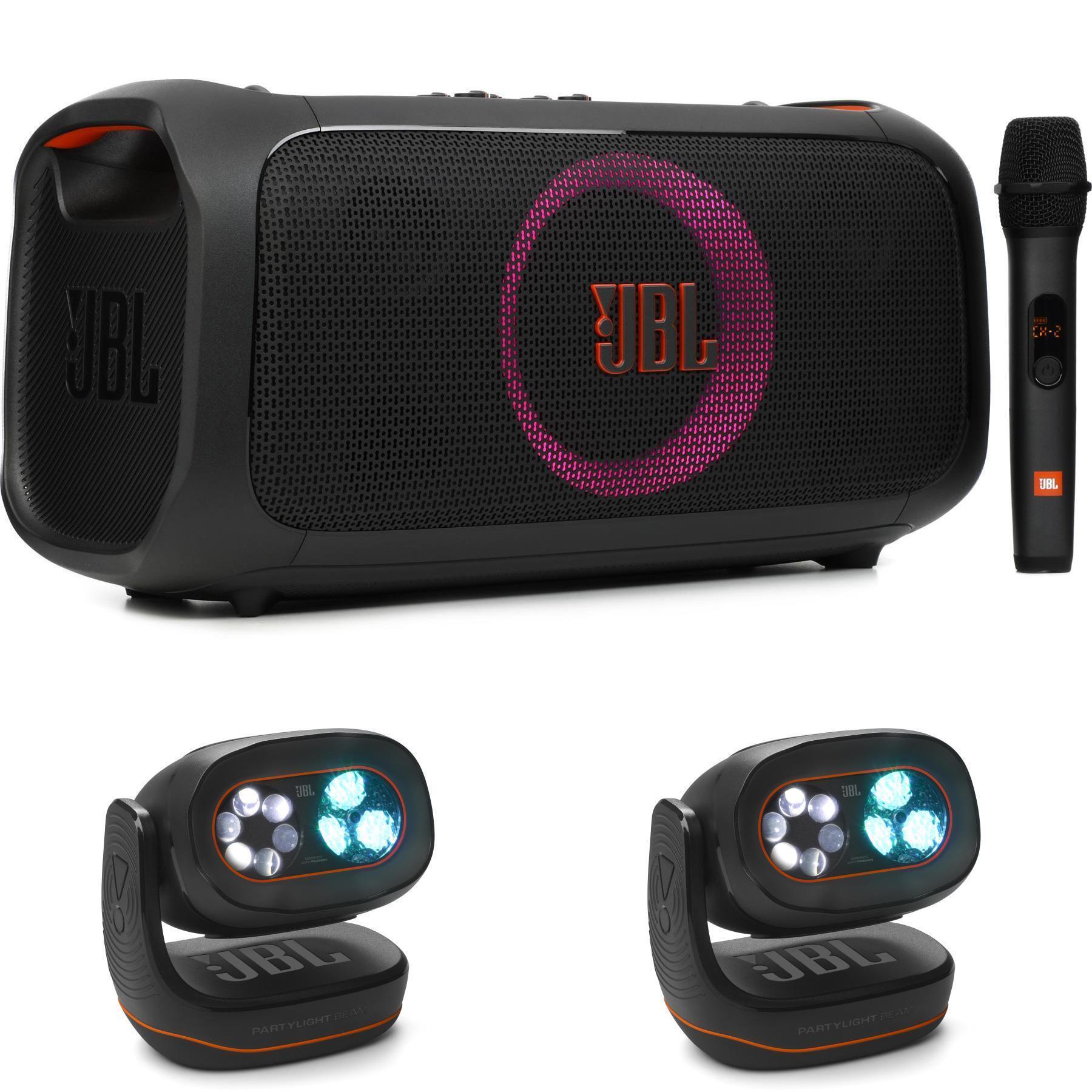 JBL PartyBox On-the-Go Essential Portable Bluetooth Speaker with PartyLight  Beams