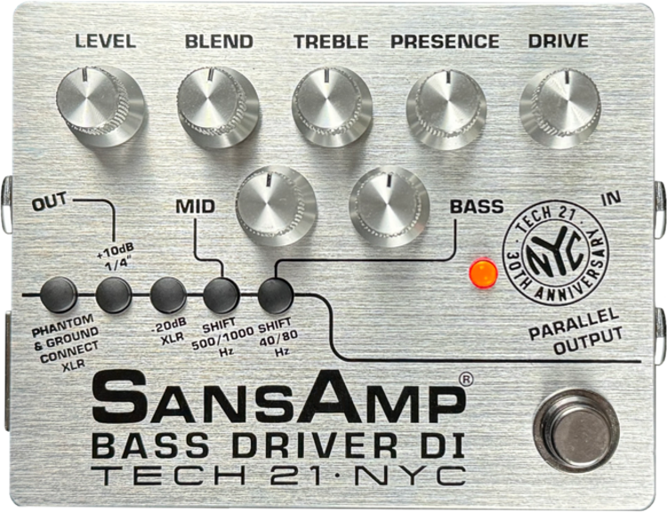 Tech 21 SansAmp Bass Driver DI 30th-anniversary Edition Pedal