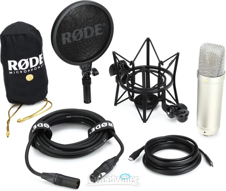 Rode NT1 Gen 5 Vocal Recording Pack with Mic Stand, Silver