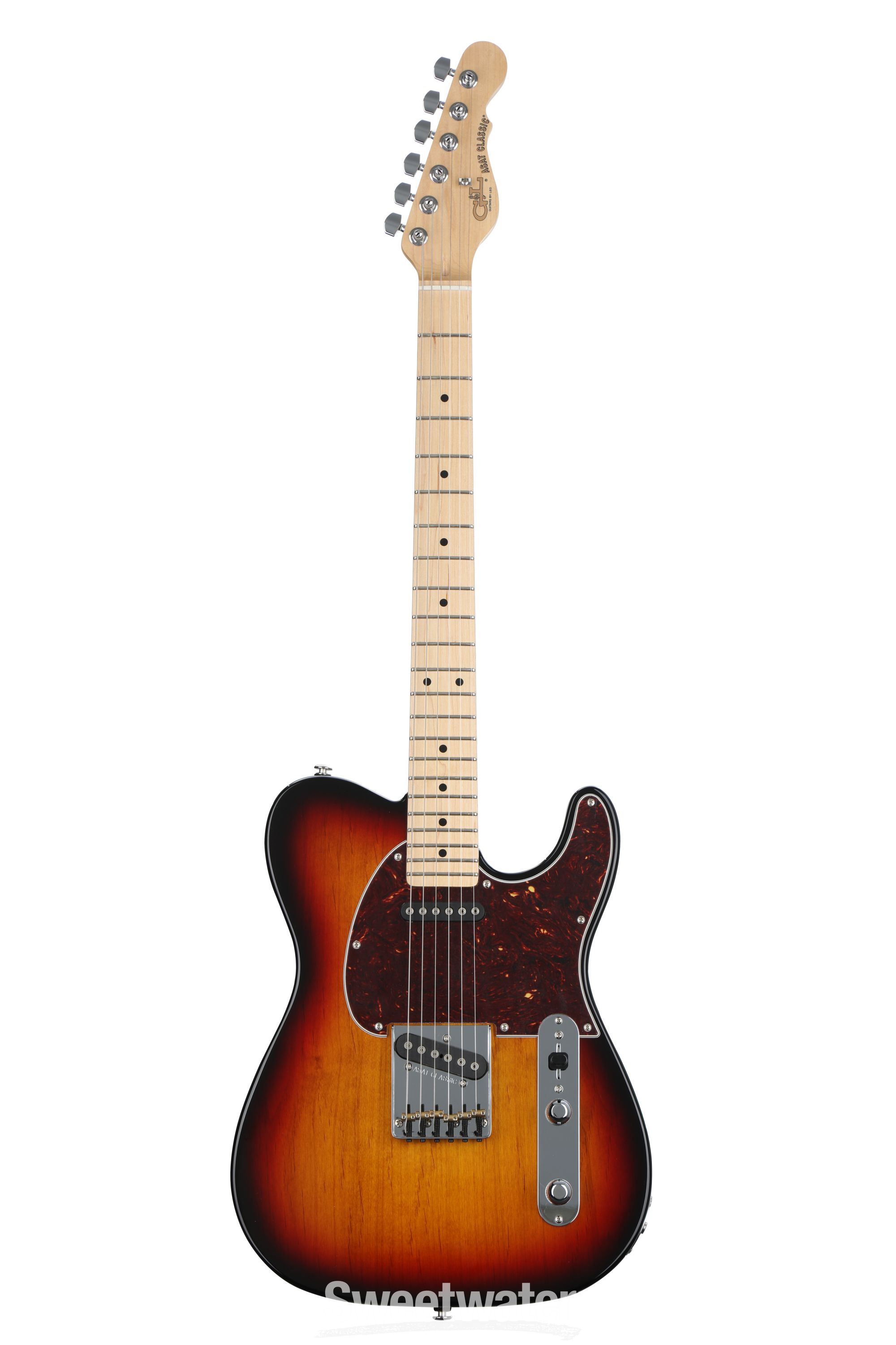 G&L Fullerton Deluxe ASAT Classic Electric Guitar - 3-Tone Sunburst with  Maple Fingerboard