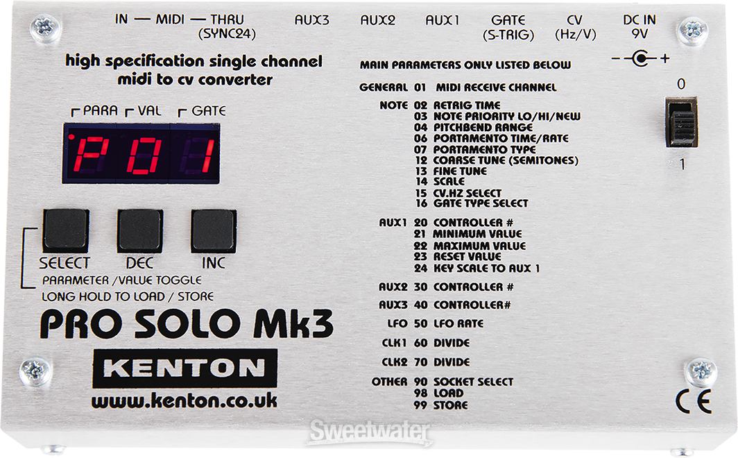 Kenton Pro Solo Mk3 Single-channel MIDI to CV Converter | Sweetwater