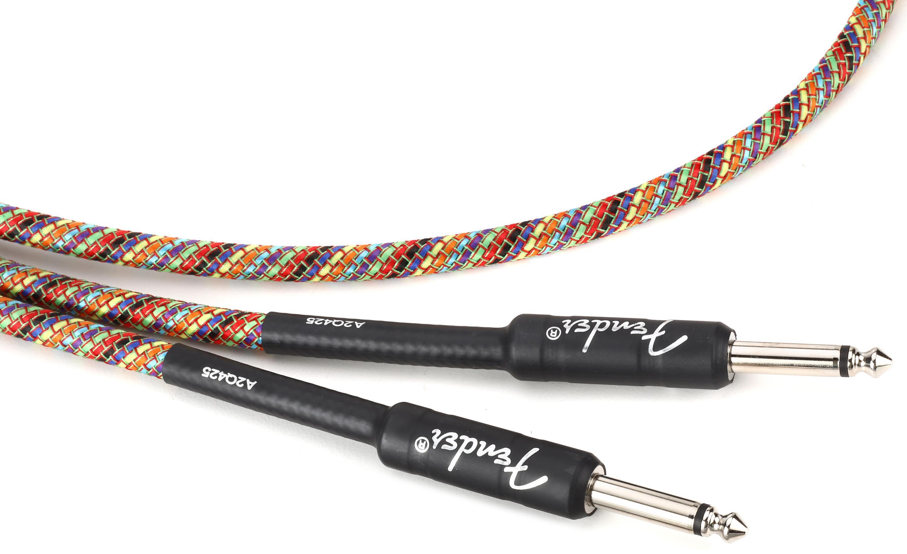 Photo of Fender Festival Straight to Straight Instrument Cable - 10 foot Rainbow