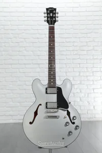 Gibson Custom Dealer Select 1961 ES-335 Semi-hollowbody Electric Guitar - Silver Ebony with Black Stinger