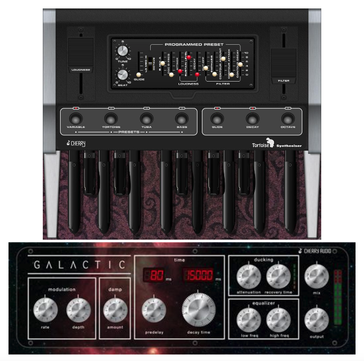 Cherry Audio Lowdown Bass Synth Software Instrument and Galactic Reverb