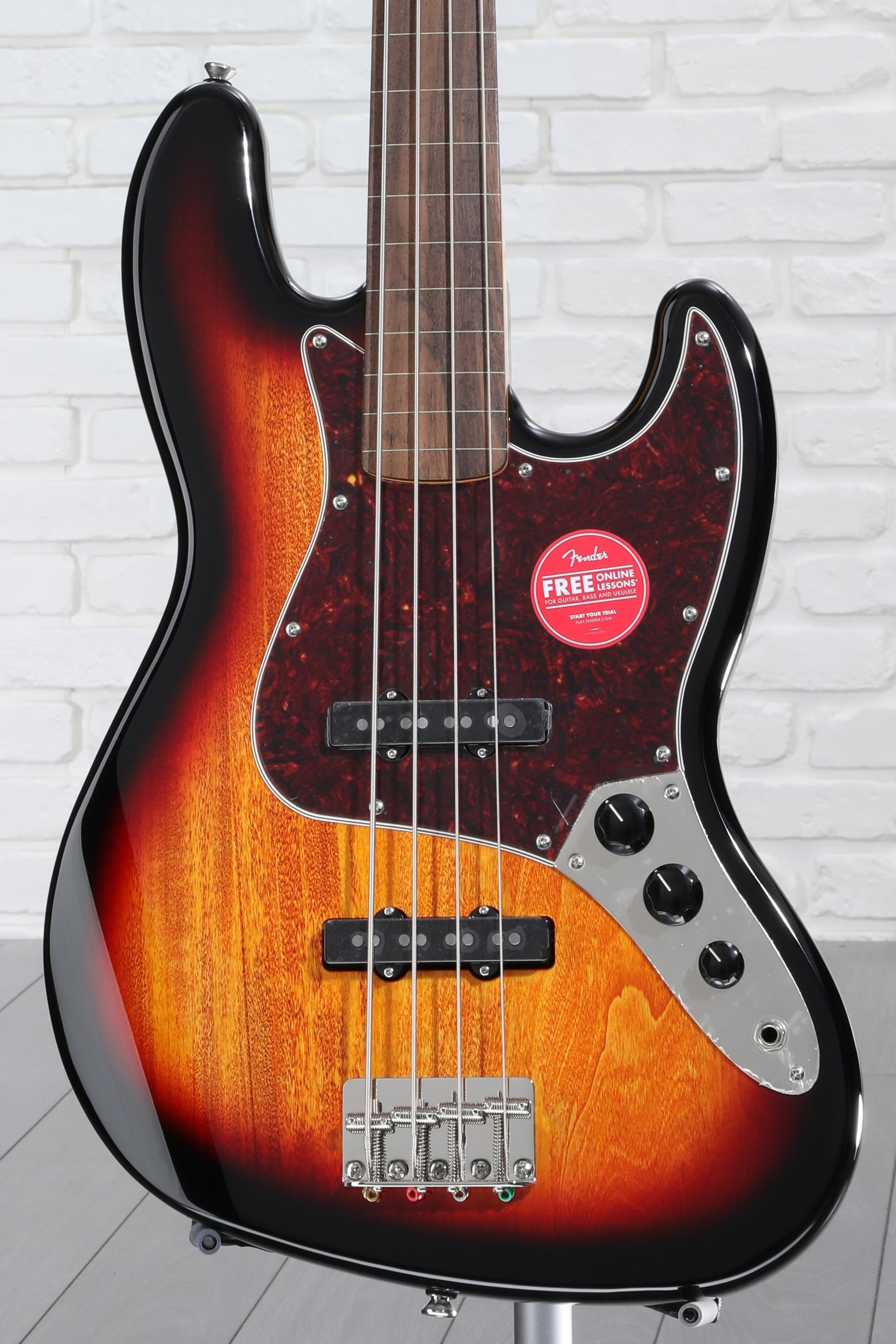 Squier Classic Vibe '60s Fretless Jazz Bass - 3-Tone Sunburst | Sweetwater