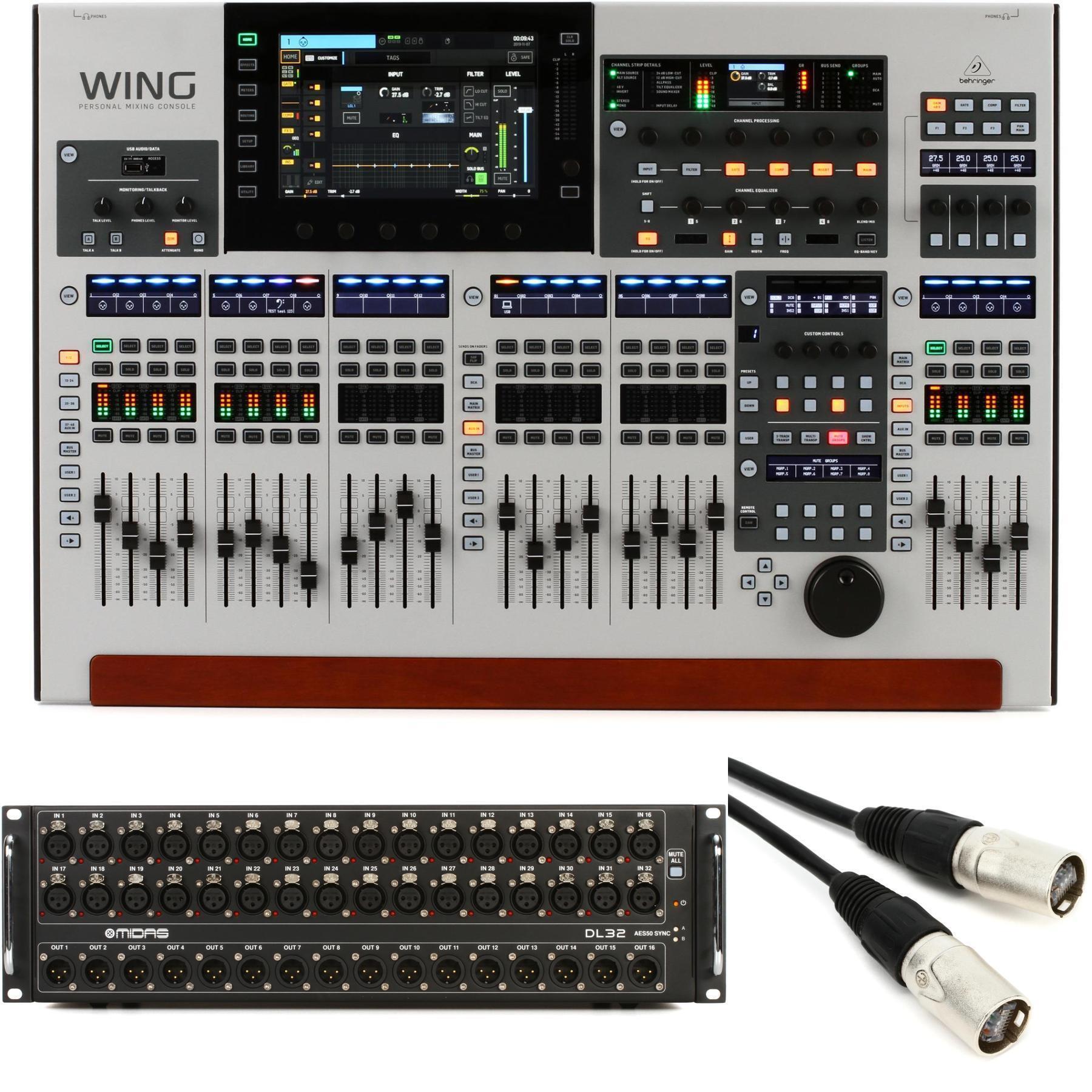 Behringer WING 48-channel Digital Mixer and Midas DL32 32-input