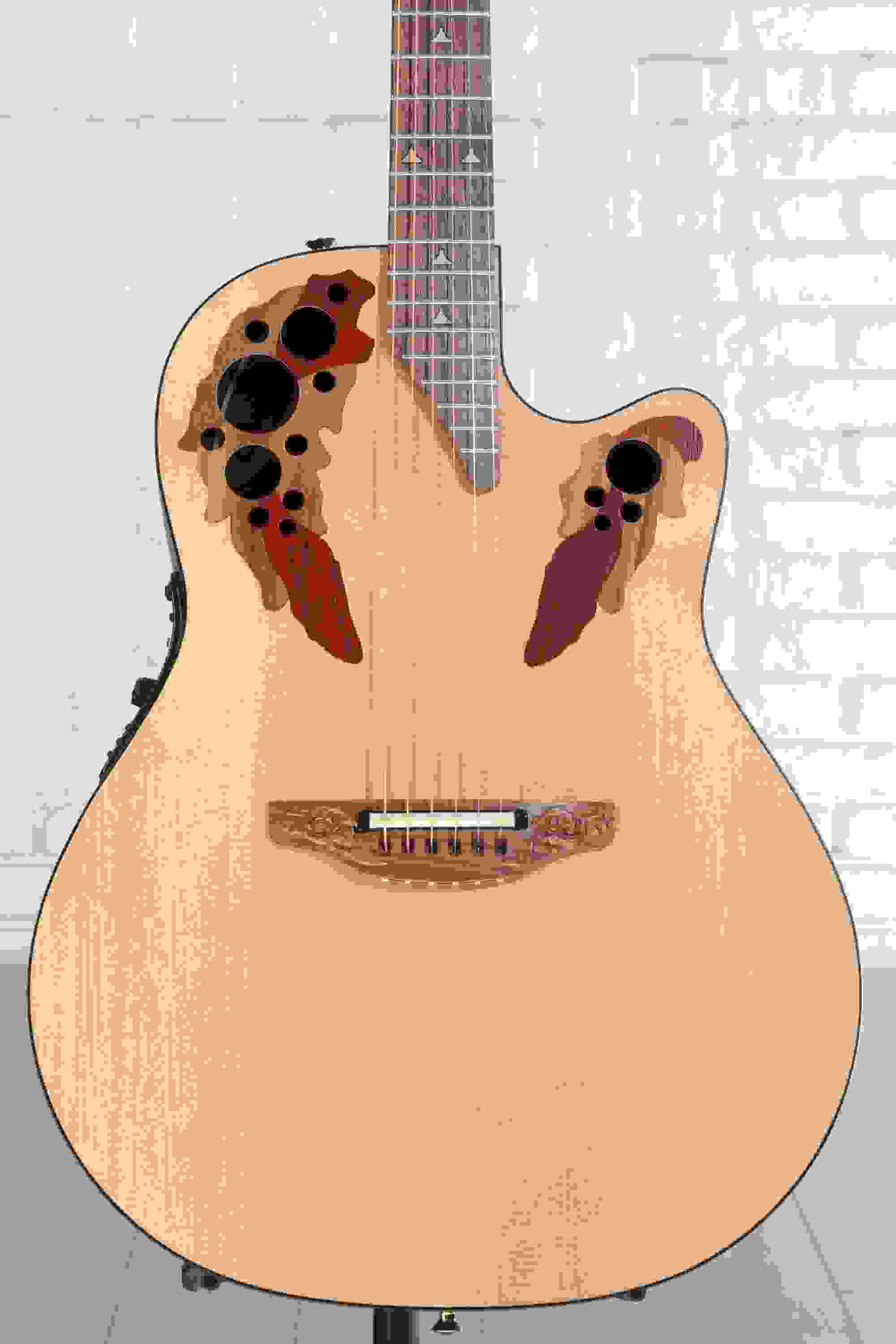 Ovation USA Elite Deep Cutaway E-Acoustic Guitar - Natural