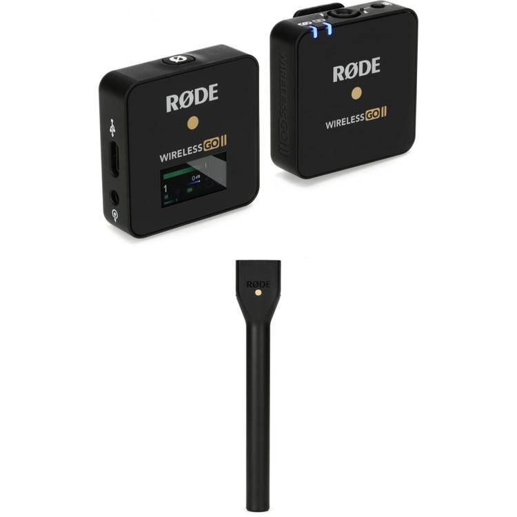 RØDE Wireless GO Ultra-compact Wireless Microphone System with Built-in  Microphone – Black