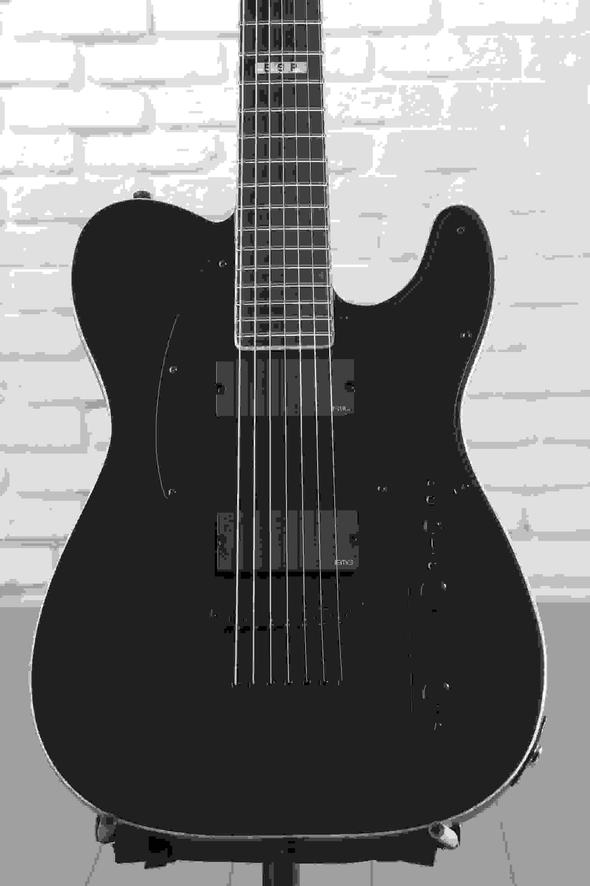ESP E-II T-B7 Baritone Electric Guitar - Black Satin