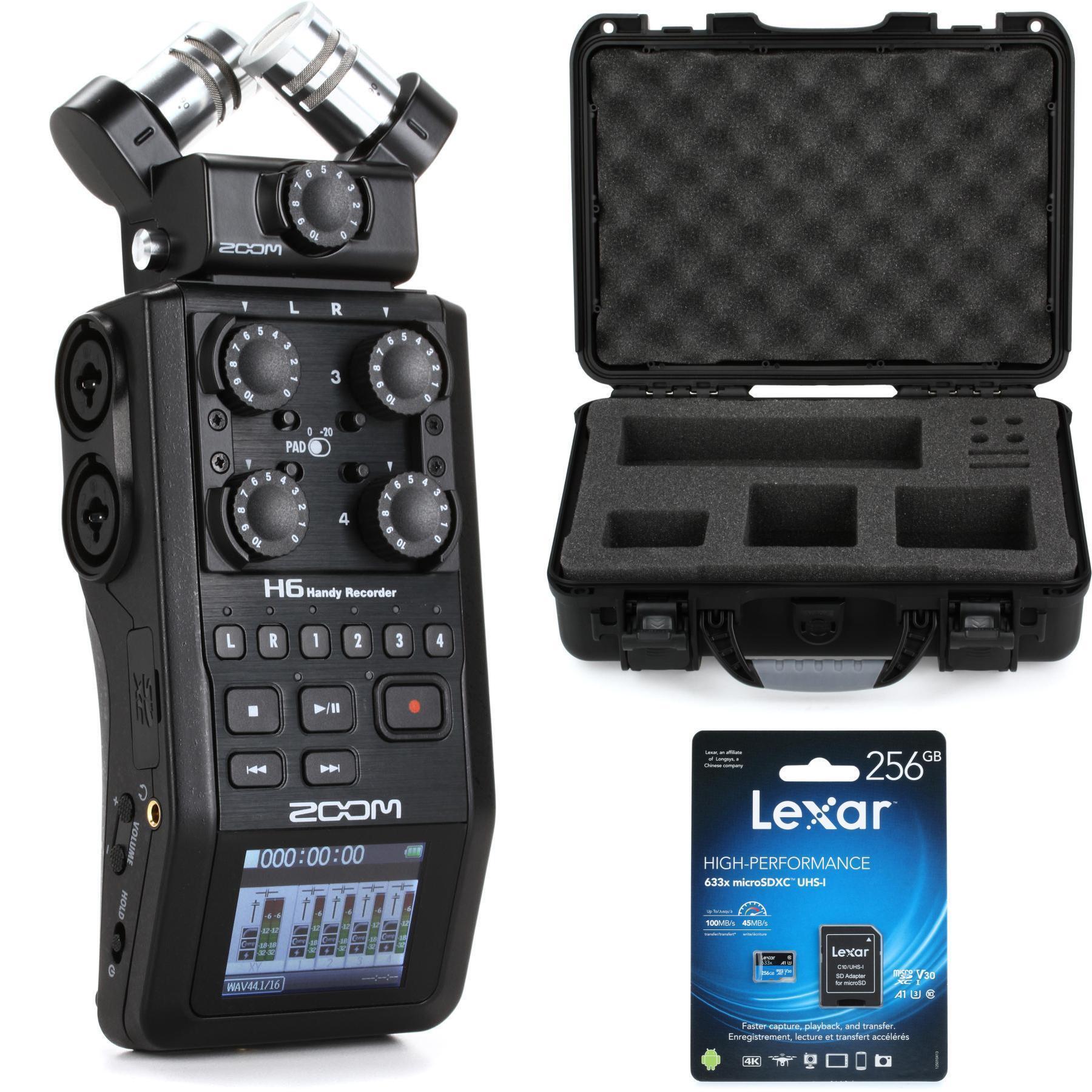 Zoom H6 Bundle with Gator Case and MicroSDXC Card