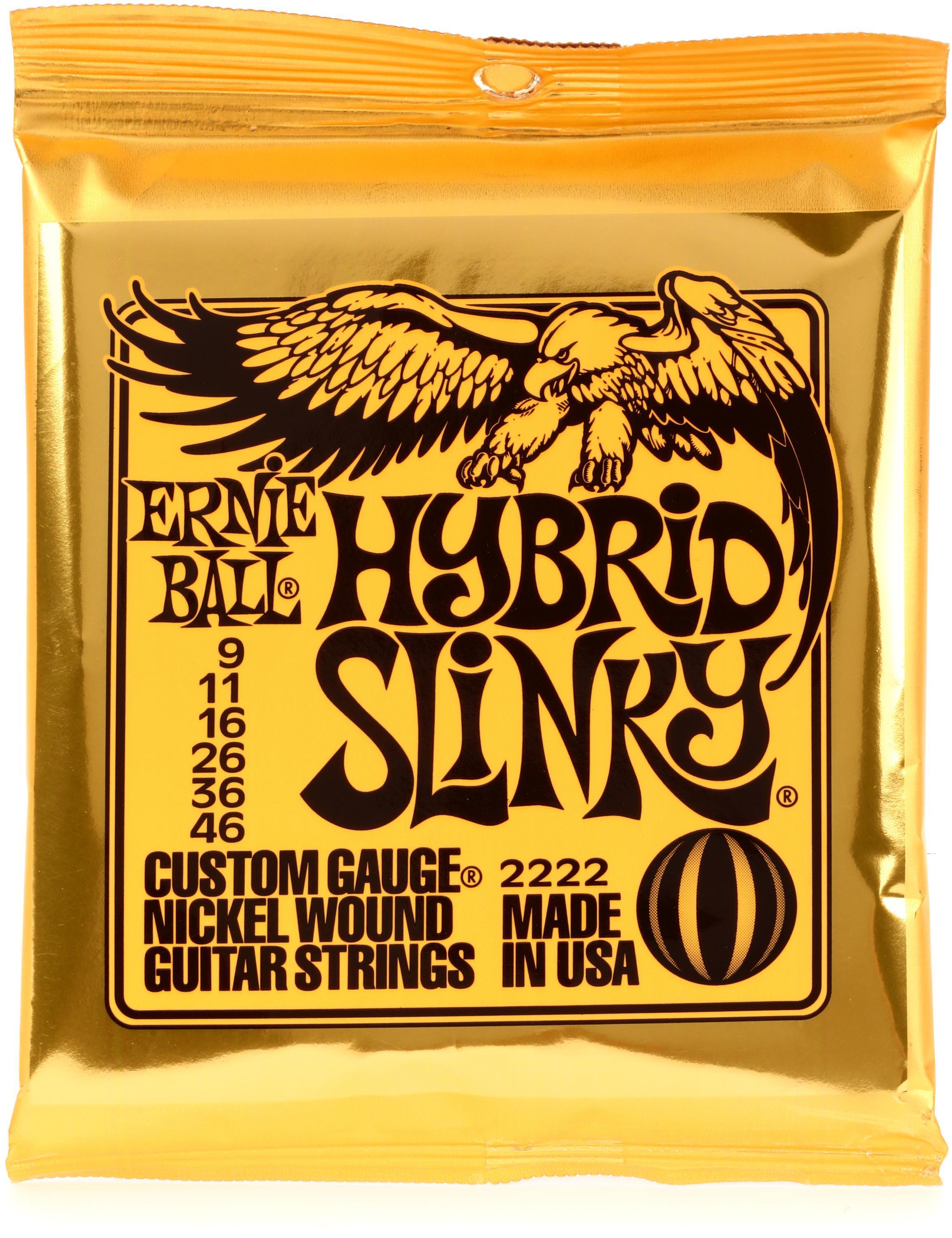 Bundled Item: Ernie Ball 2222 Hybrid Slinky Nickel Wound Electric Guitar Strings - .009-.046