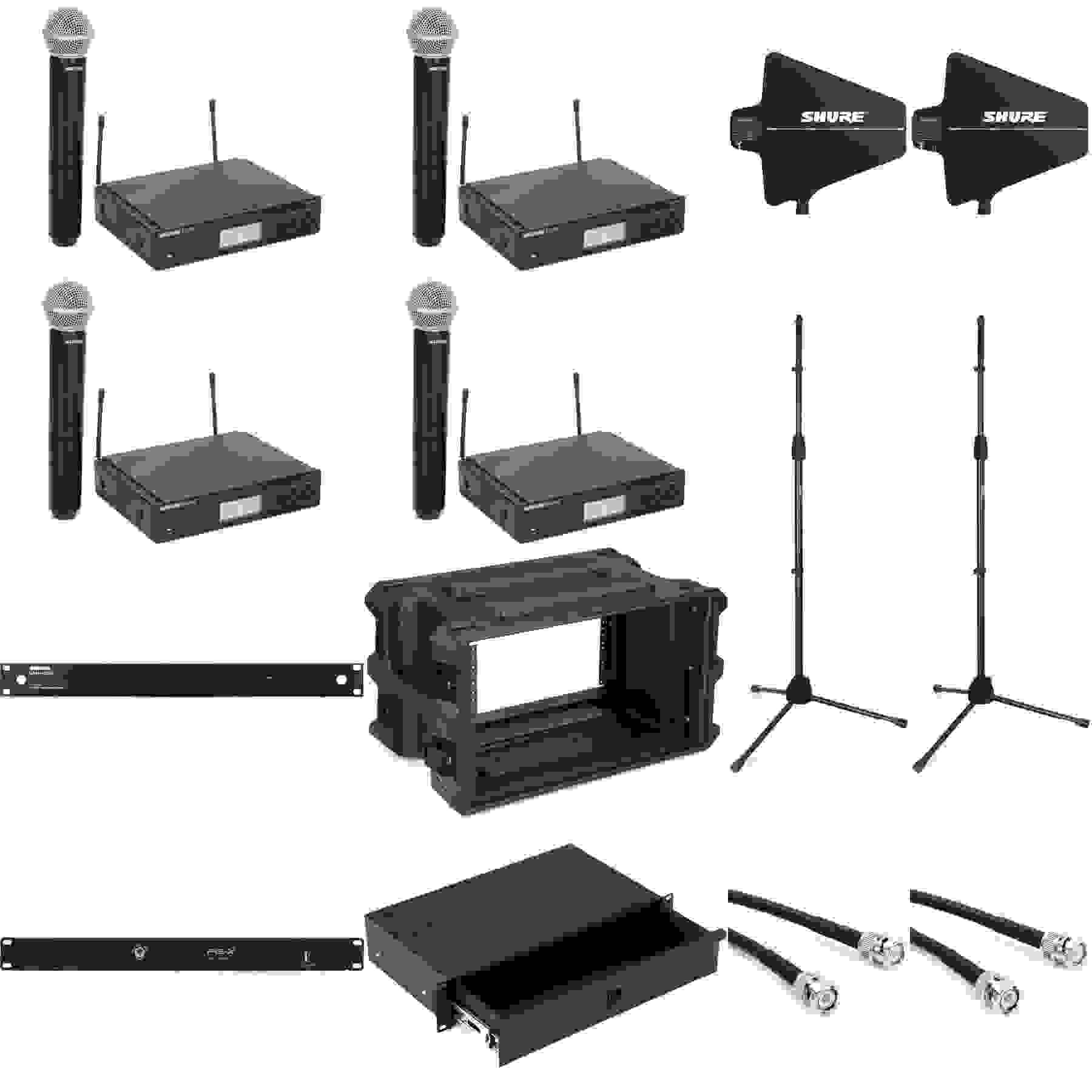 Shure BLX24R/SM58 Wireless Handheld Microphone 4 Channel Portable