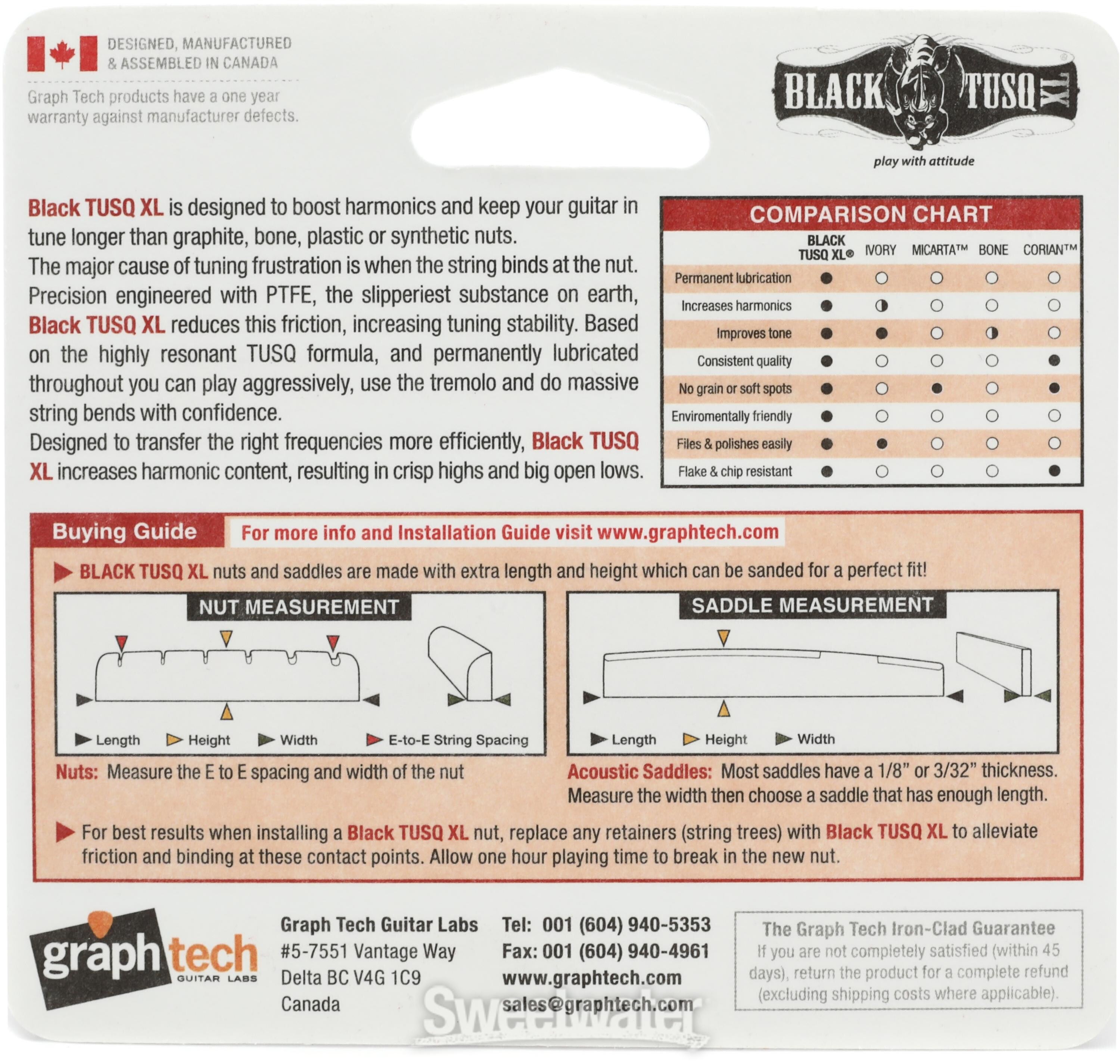 Graph Tech PT-6041-00 Black TUSQ XL Yamaha Pacifica-style Graph Tech PT-6041-00 Black TUSQ XL Yamaha Pacifica-style
