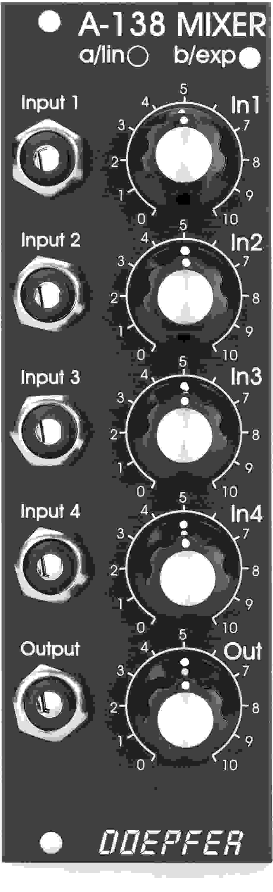 Doepfer A-138b 4-channel Exponential Mixer Eurorack Module - Vintage Edition