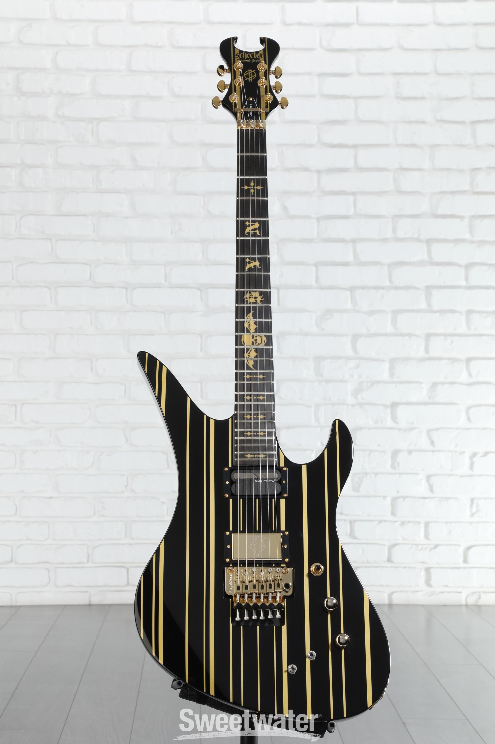Schecter Synyster Gates Custom-S Electric Guitar - Black with Gold