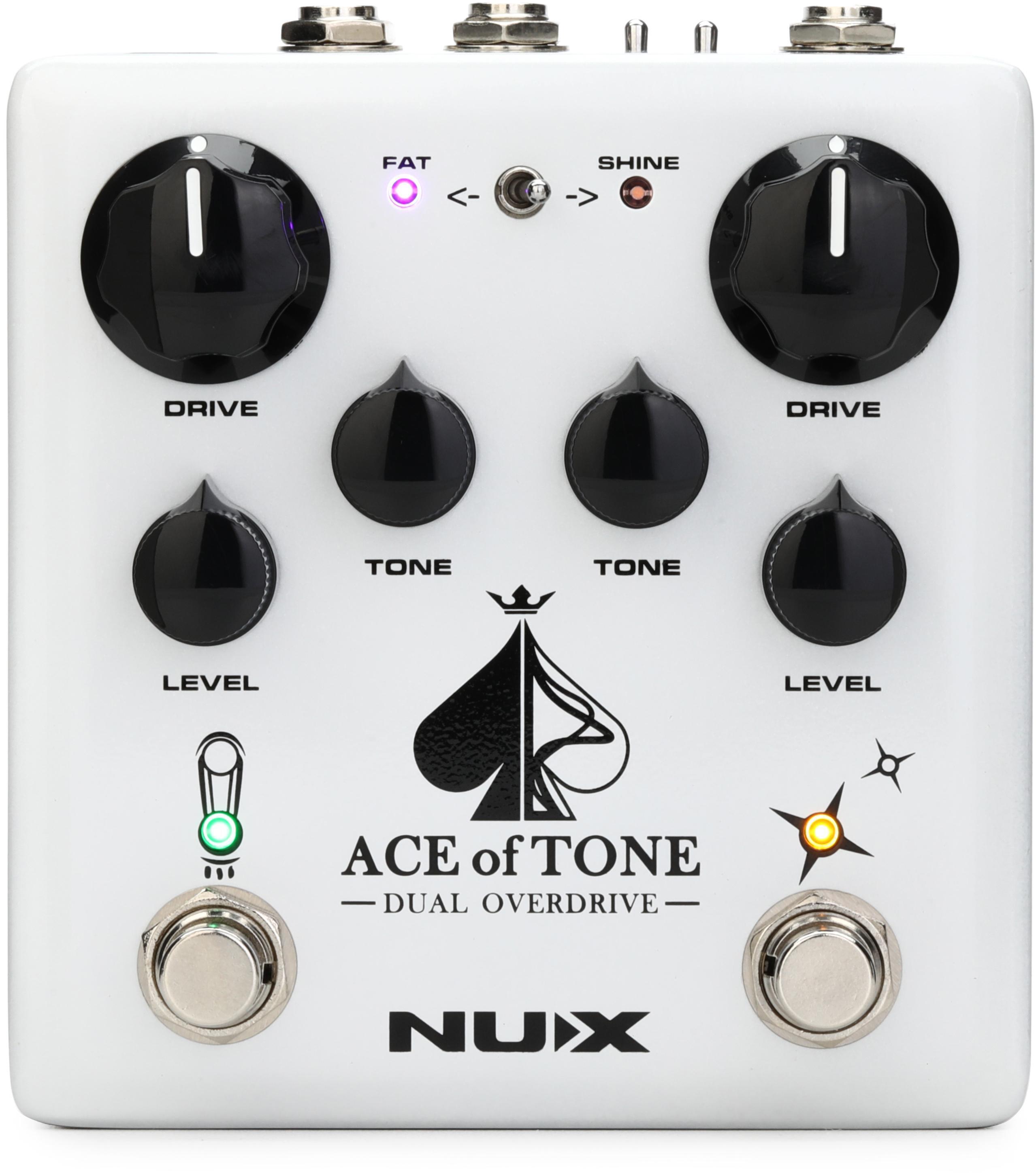 NUX Ace Of Tone Dual Stacked Overdrive Pedal NDO-5 Bianco Dal Giappone