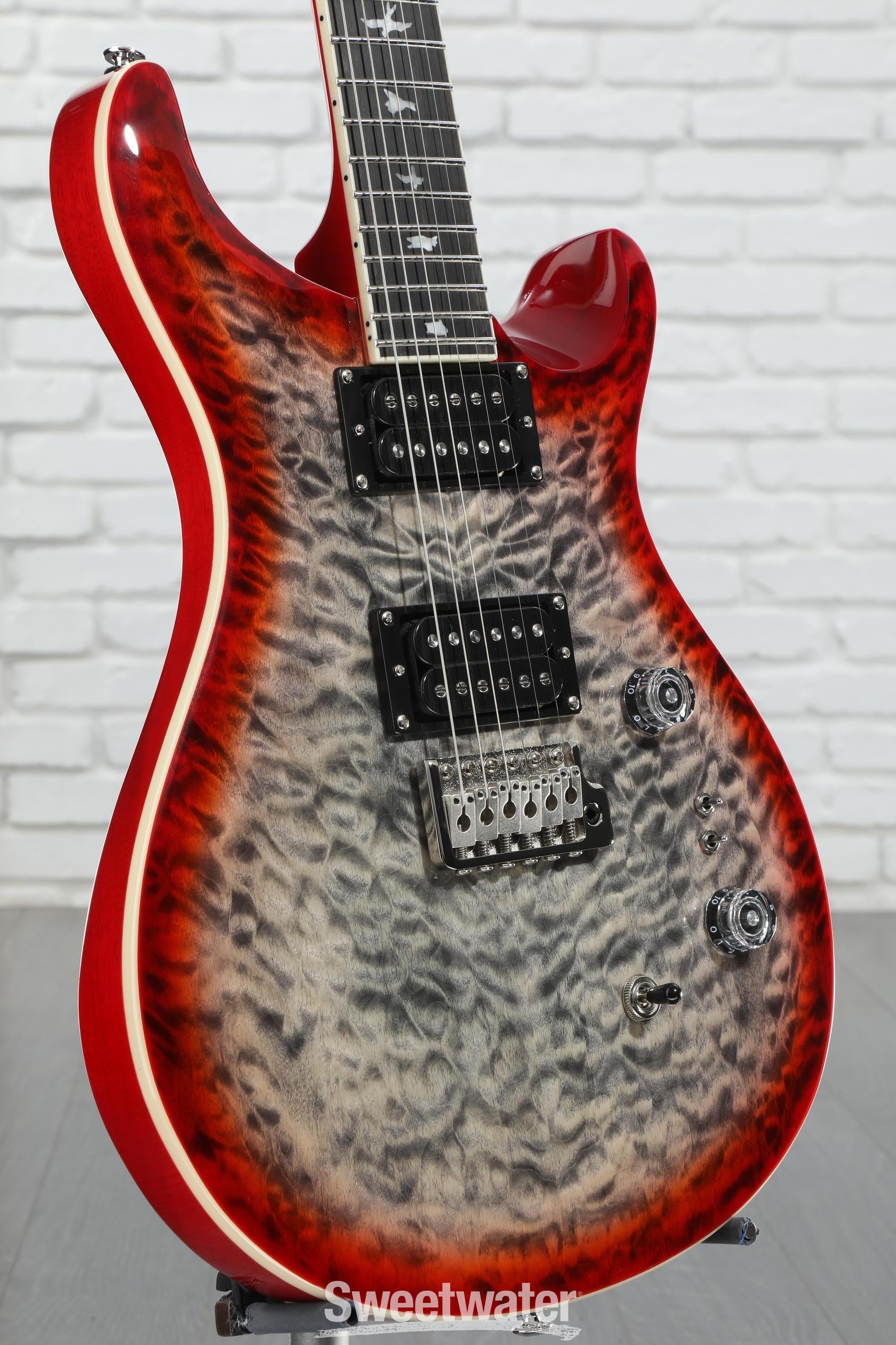 PRS SE Custom 24-08 Quilt Top Electric Guitar - Charcoal