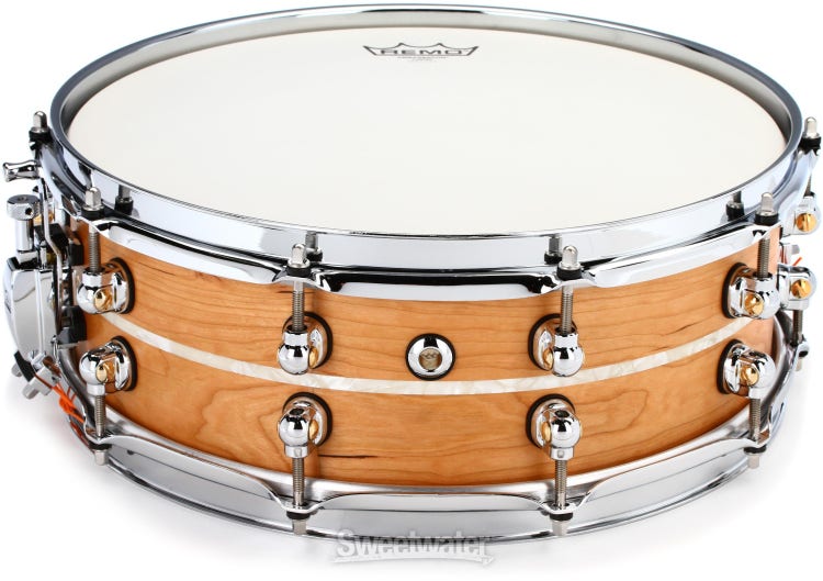 Music City Custom Solid Cherry Snare Drum - 14 x 5 inch - Natural