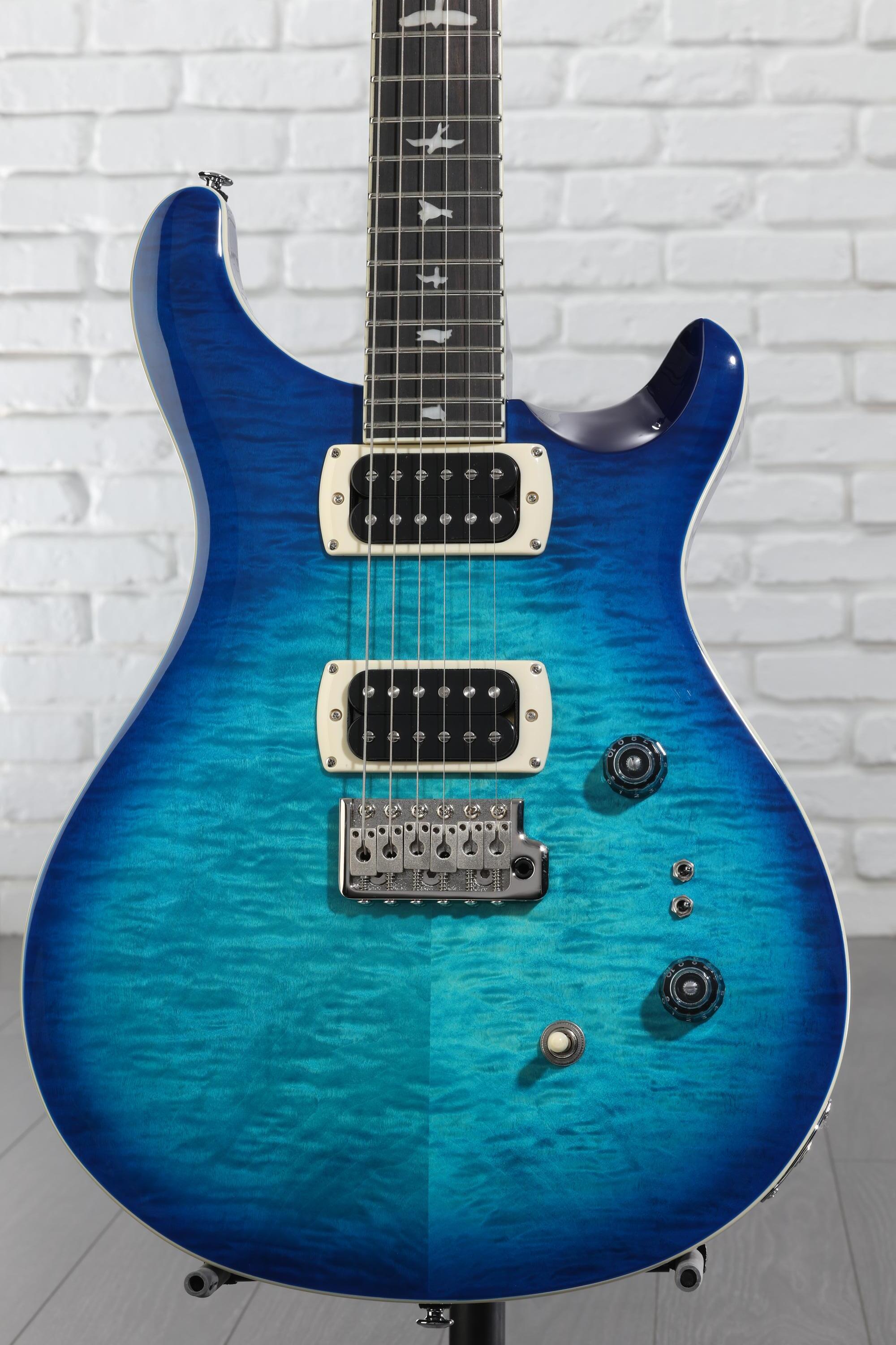 PRS SE Custom 24-08 Quilt Electric Guitar - Lake Blue | Sweetwater