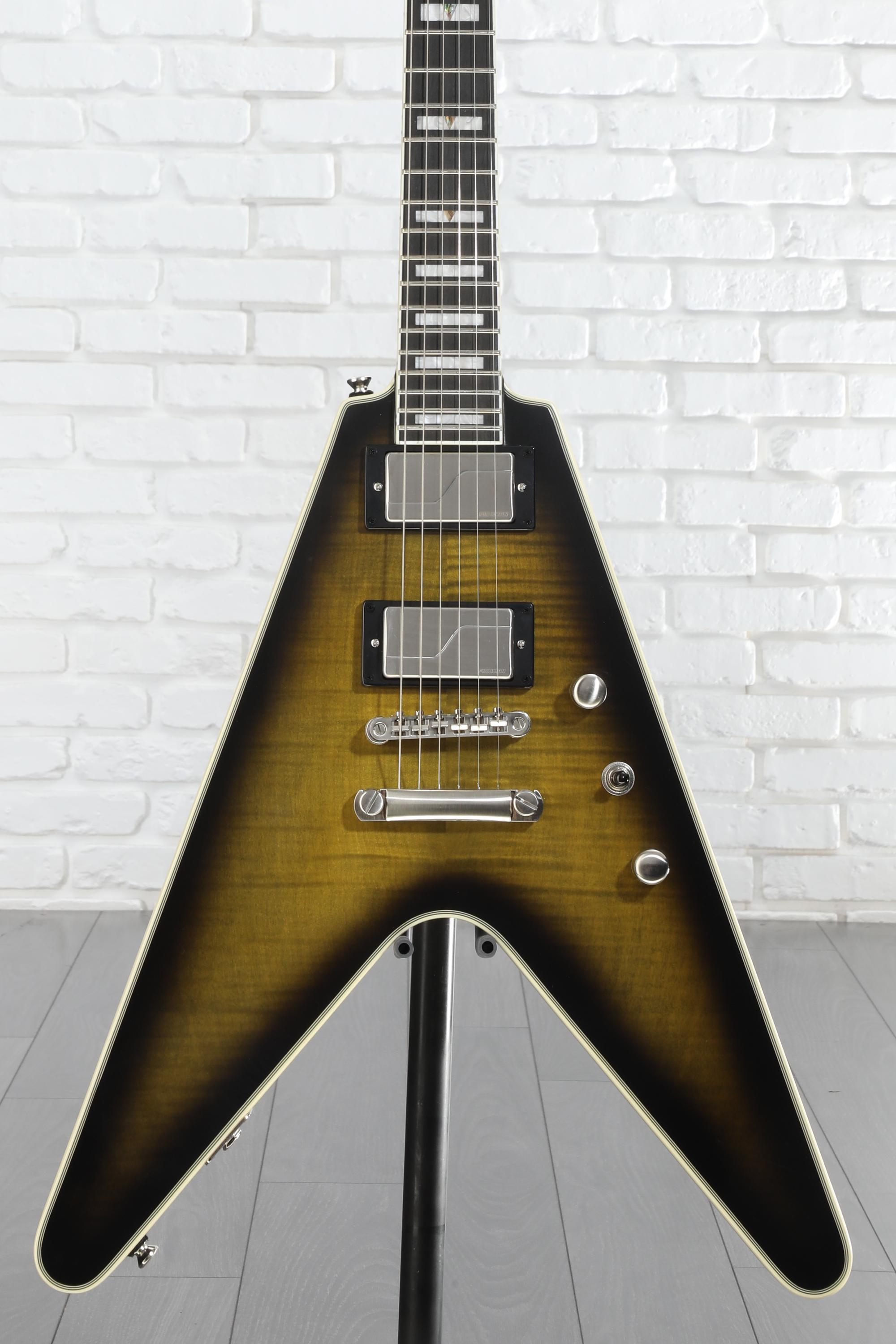 ギター Epiphone Flying V Amazon.com: Epiphone Inpsired by Gibson Custom 1958 Flying V, Aged
