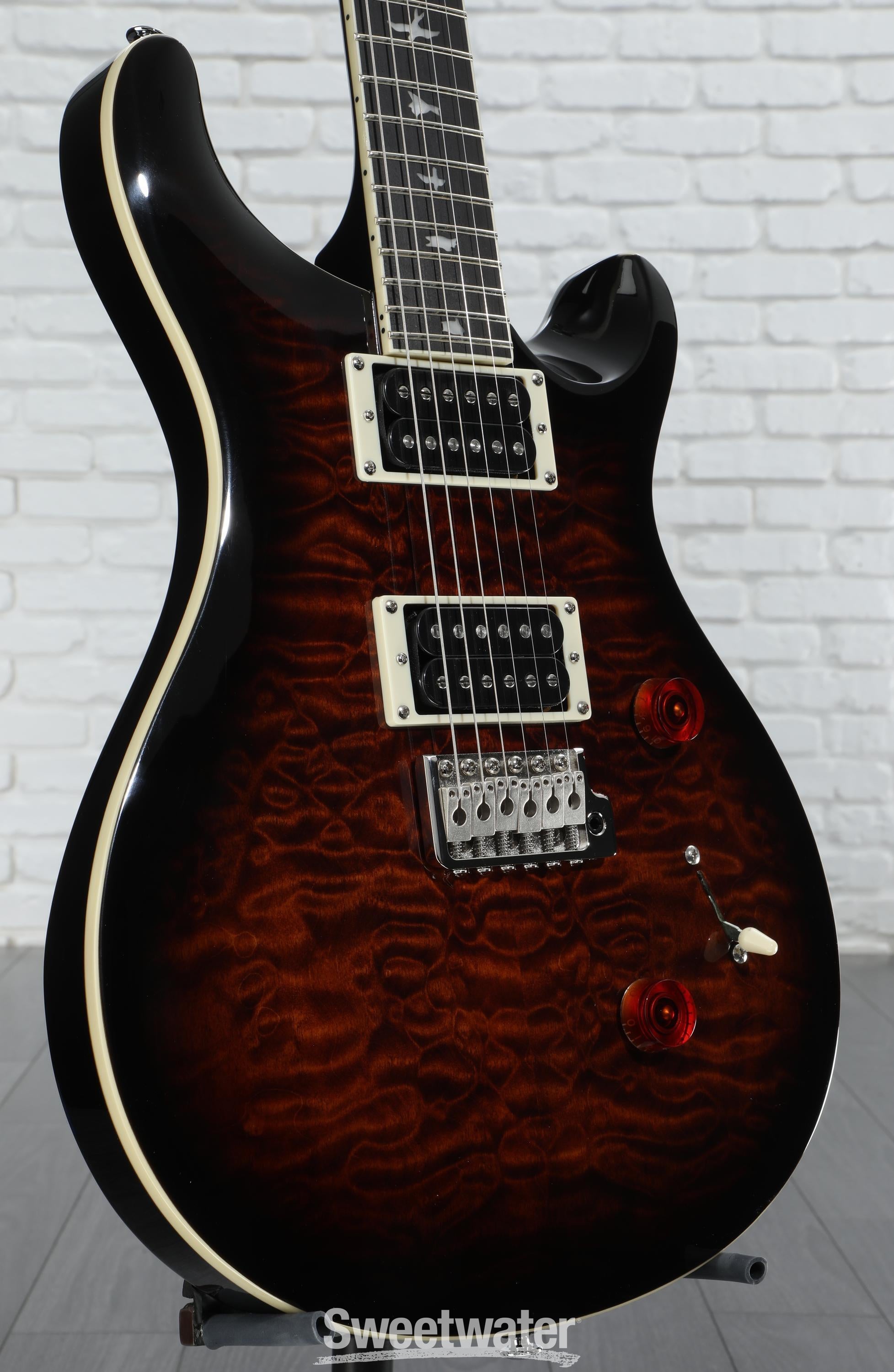 ギター PRS SE Custom24 Quilt Gray Black PRS SE Custom 24-08 Quilt Package Electric Guitar Charcoal