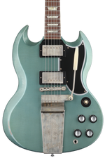 Photo of Gibson Custom 1964 SG Standard Reissue with Maestro Vibrola Electric Guitar - Murphy Lab Light Aged Antique Pelham Blue