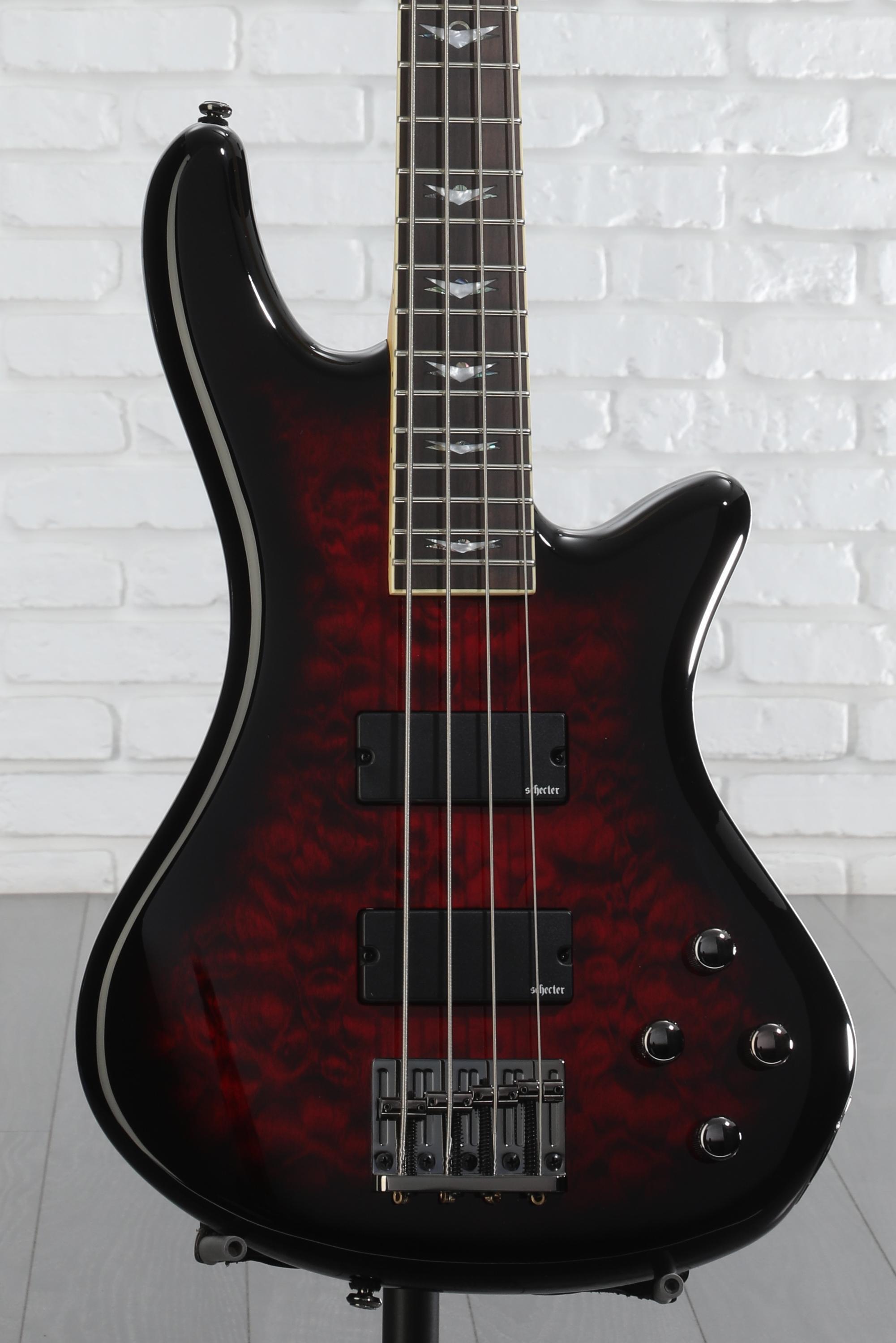 【美品】schecter extreme 4 超良杢個体 Schecter Stiletto Extreme 4 Bass Guitar - Black Cherry