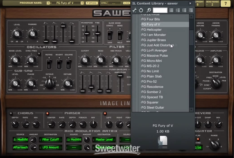 Image Line Sawer Vintage Analog Synthesizer Plug-in | Sweetwater