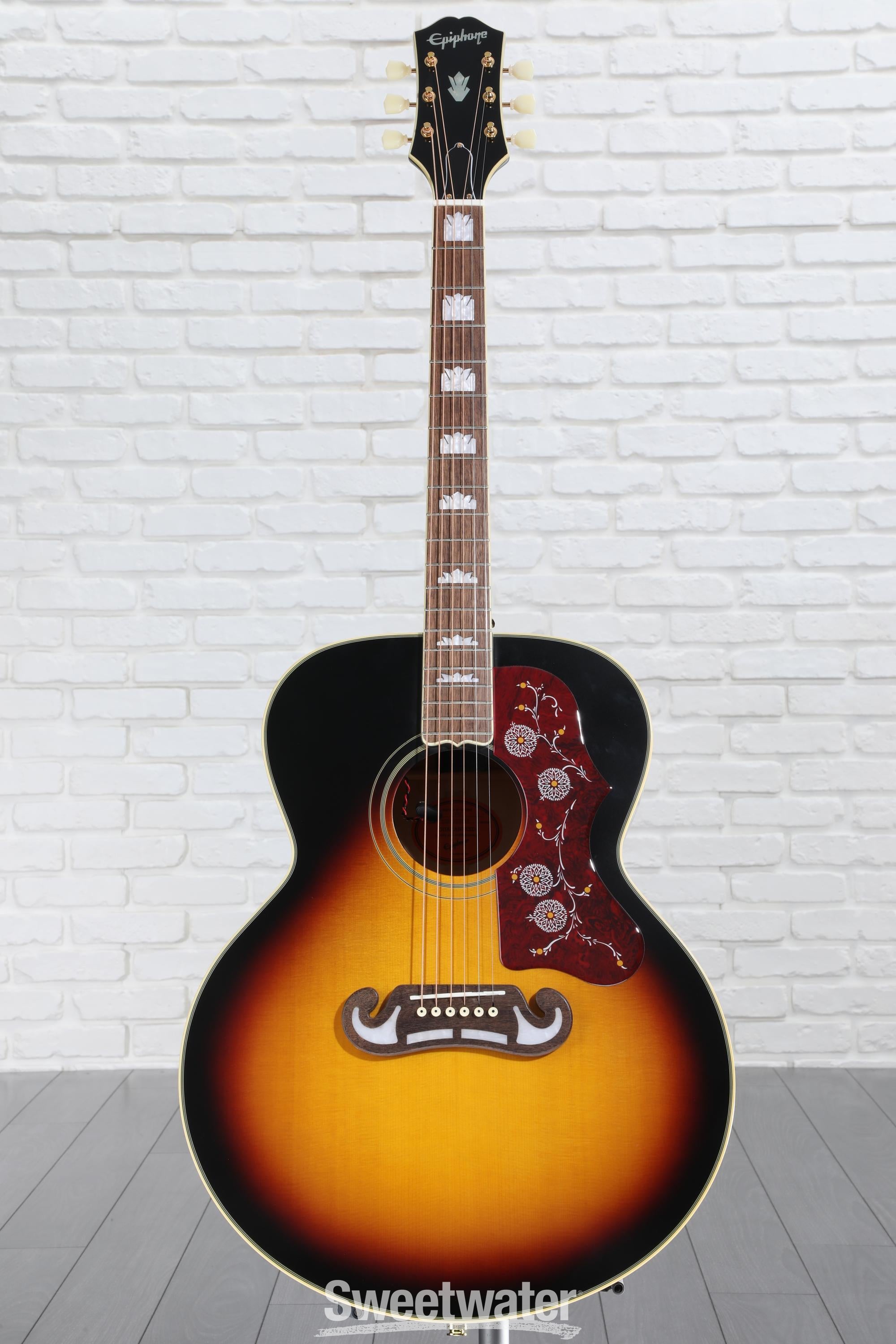 Epiphone J-200 Acoustic Guitar - Aged Vintage Sunburst Gloss | Sweetwater