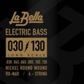 Photo of La Bella RX-N6D Rx Nickel Roundwound Bass Guitar Strings - .030-.130 Long Scale 6-string