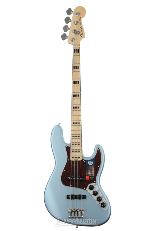 Fender American Elite Jazz Bass - Satin Ice Blue Metallic w/ Maple  Fingerboard | Sweetwater