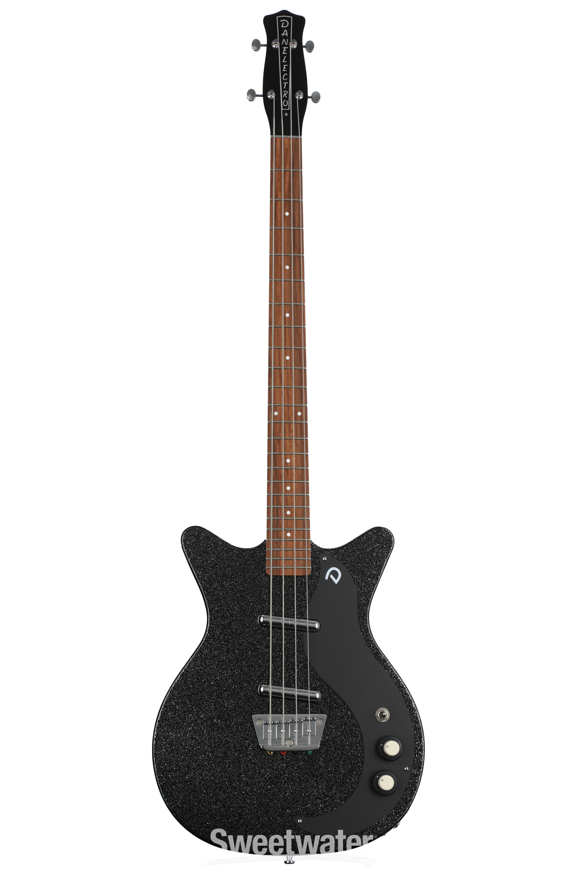 Danelectro '59DC Short Scale Bass Guitar - Black Metalflake