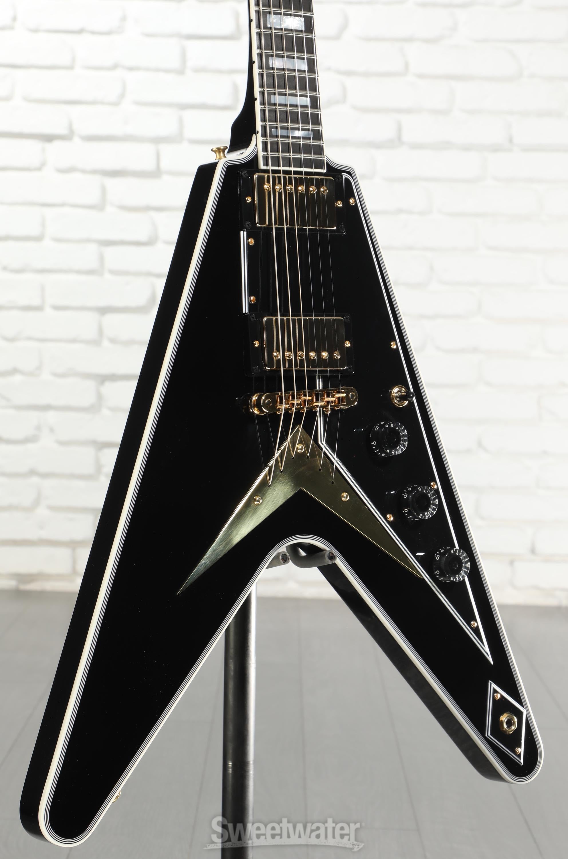Gibson Custom Flying V Custom Electric Guitar - Ebony, Ebony