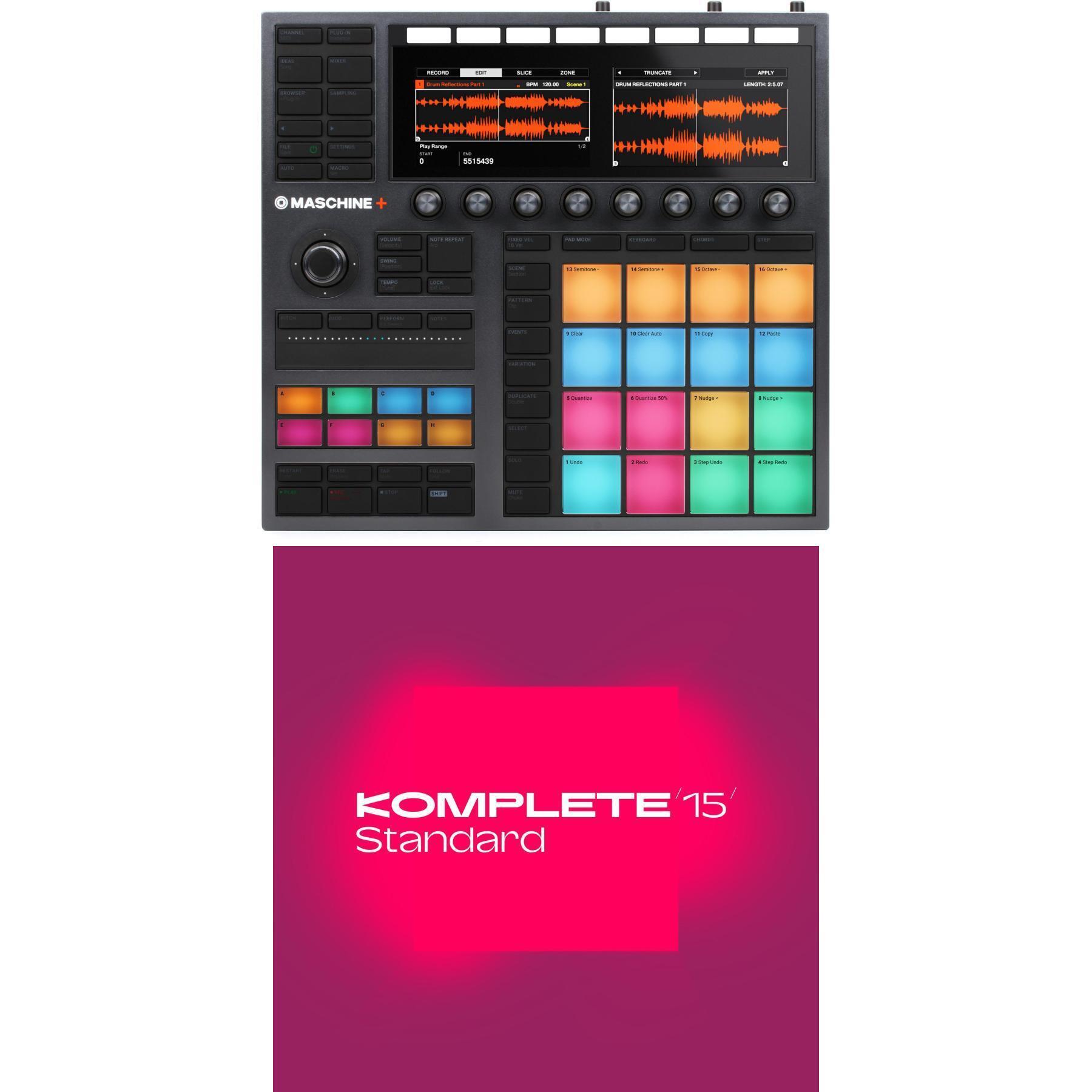 Native Instruments Maschine Plus Standalone Production and Performance  Instrument with Komplete Standard