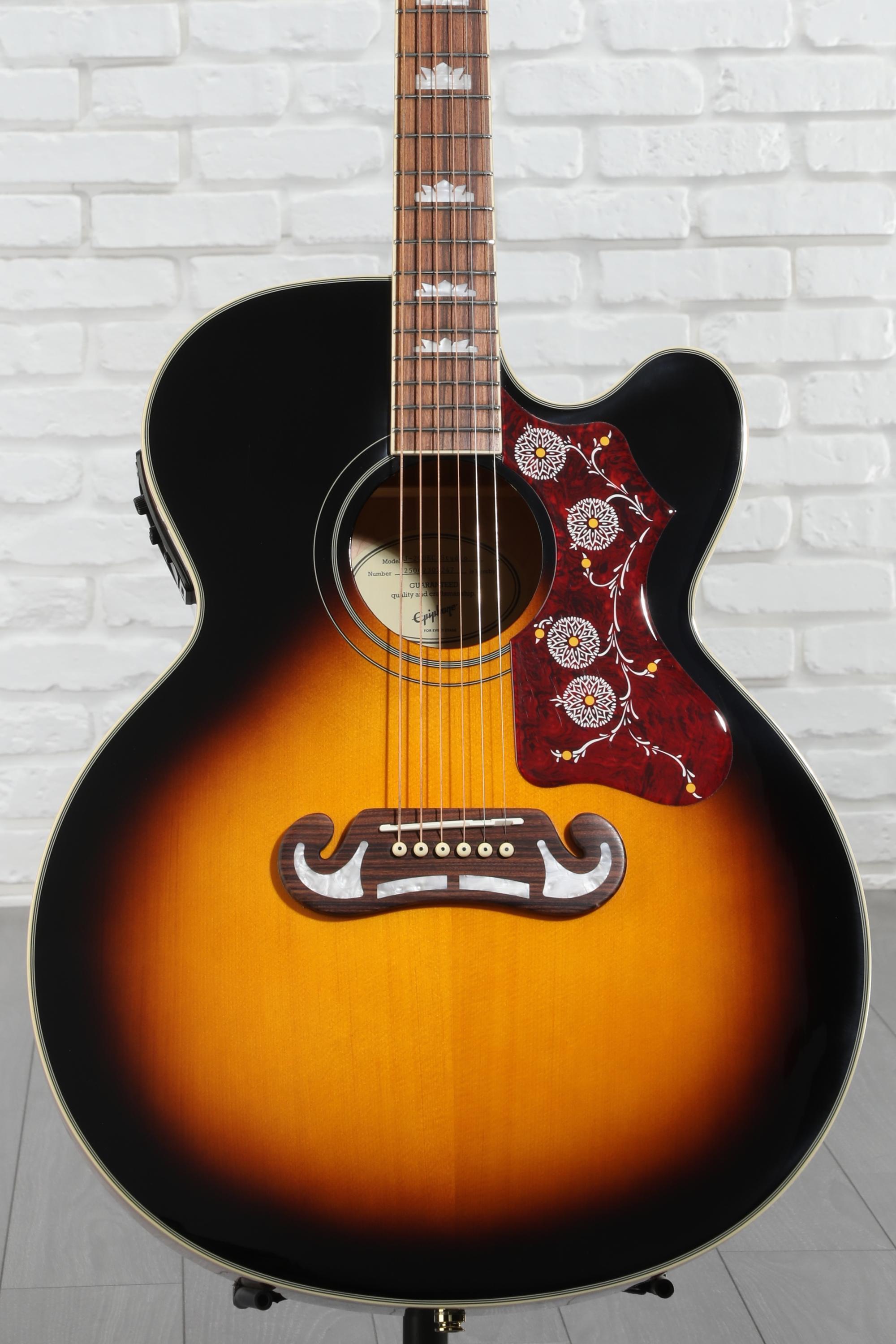 ギター Epiphone J-200EC Studio Vintage Sunburst Epiphone J-200EC Studio Acoustic-Electric Guitar - Vintage