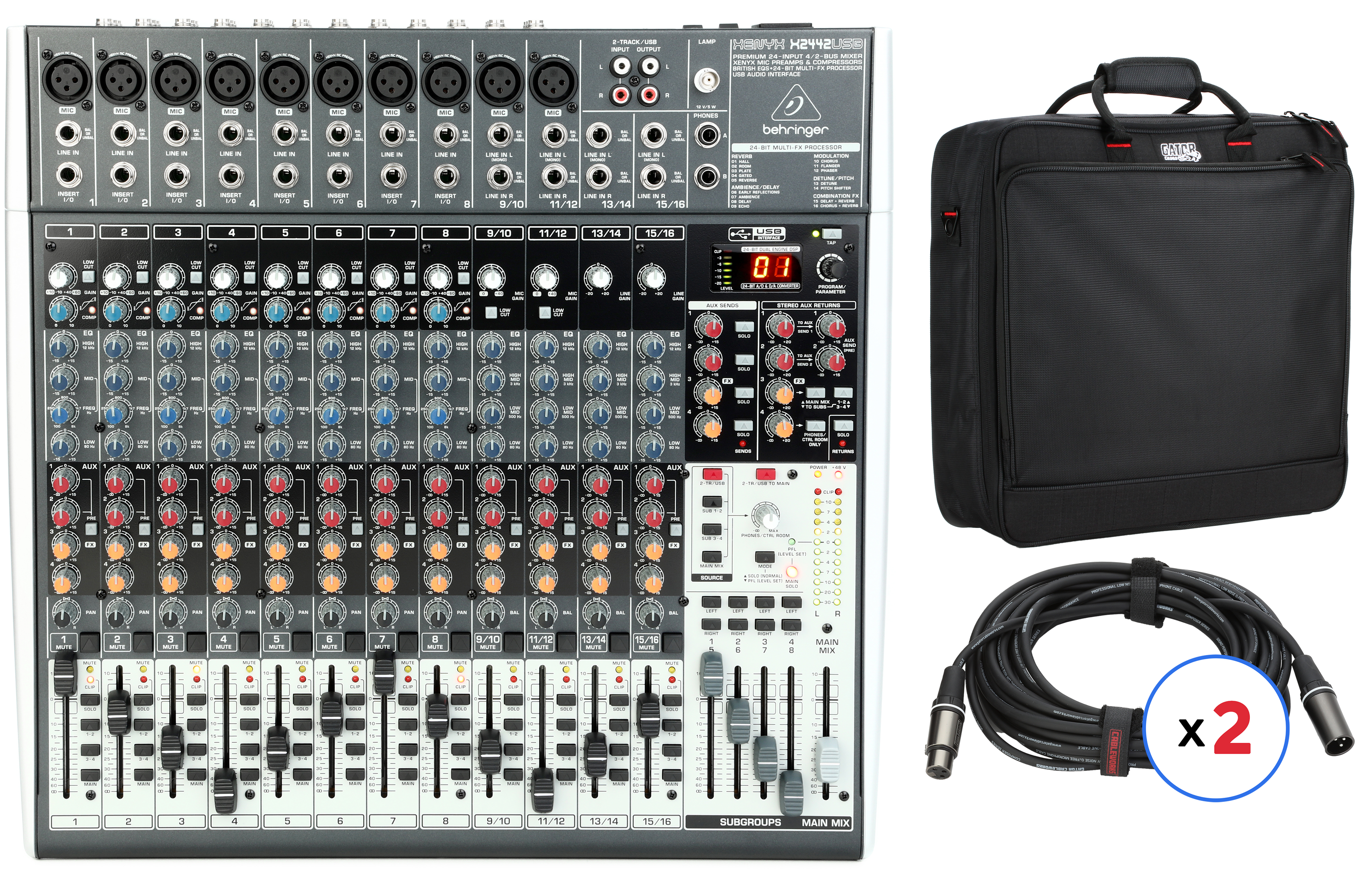 Behringer Xenyx X2442USB Mixer Bag Bundle