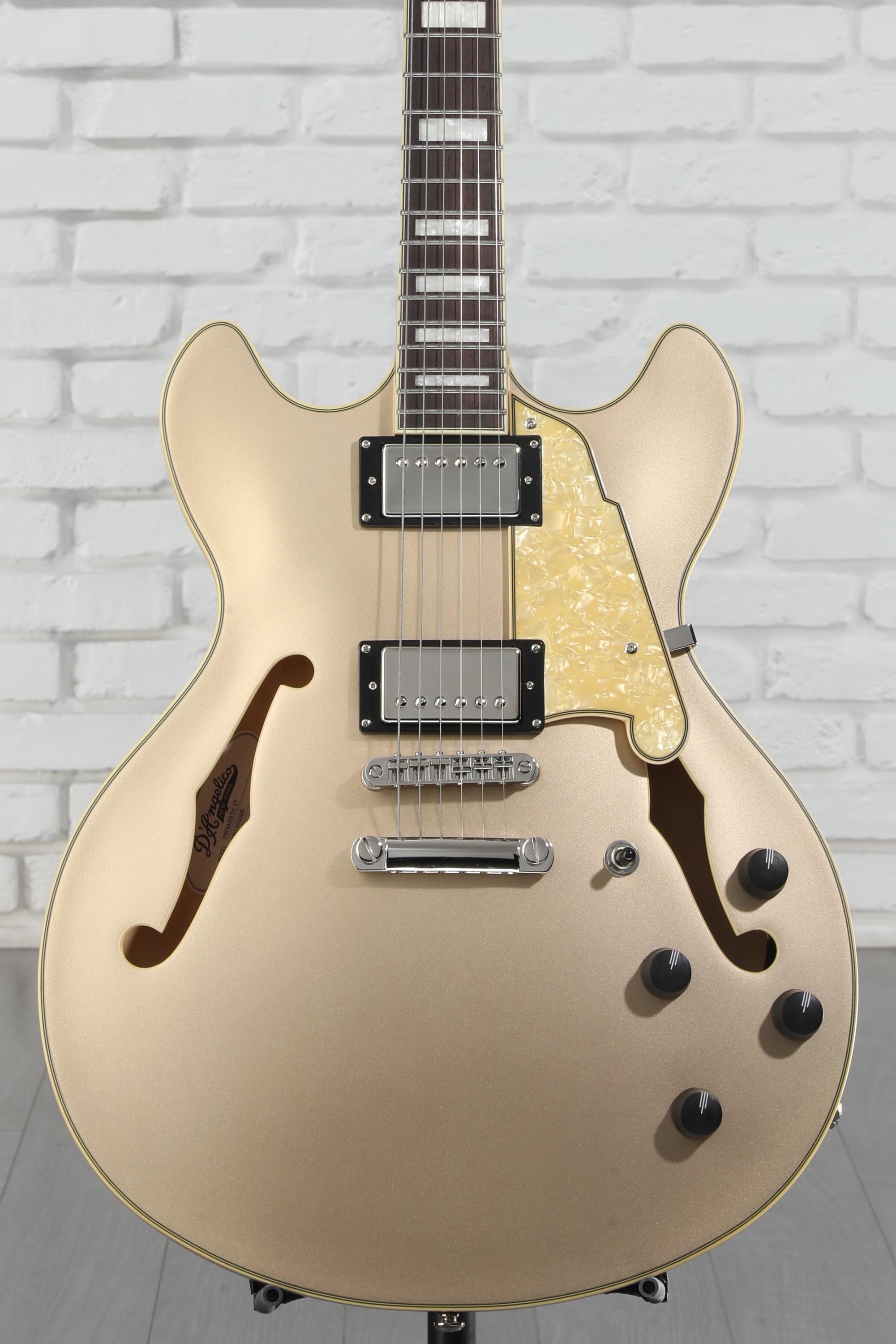 NEW LOOK/STAGE 12イタロディスコ D'Angelico Premier DC Semi-Hollow Electric Guitar Burnt Red