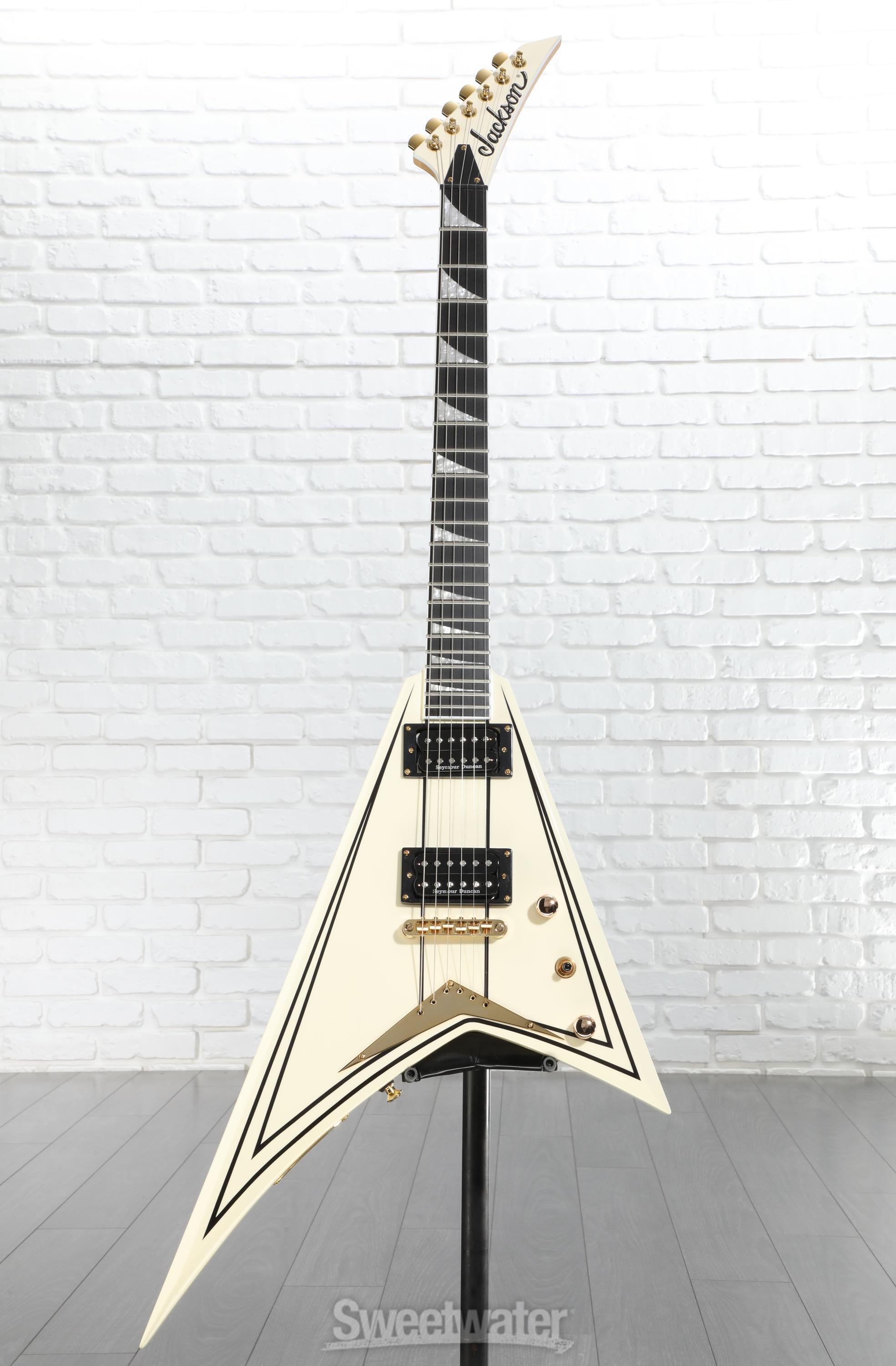 Jackson Pro Series Rhoads RRT3 - Ivory with Black Pinstripes