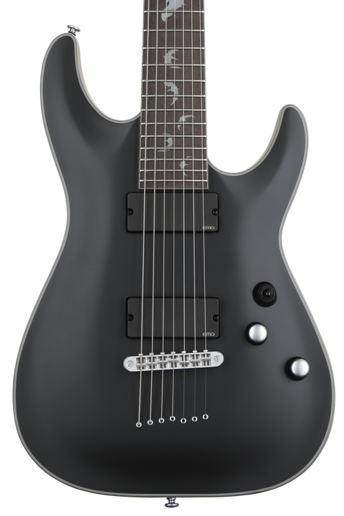 Schecter Damien Platinum 7 Electric Guitar - Satin Black | Sweetwater
