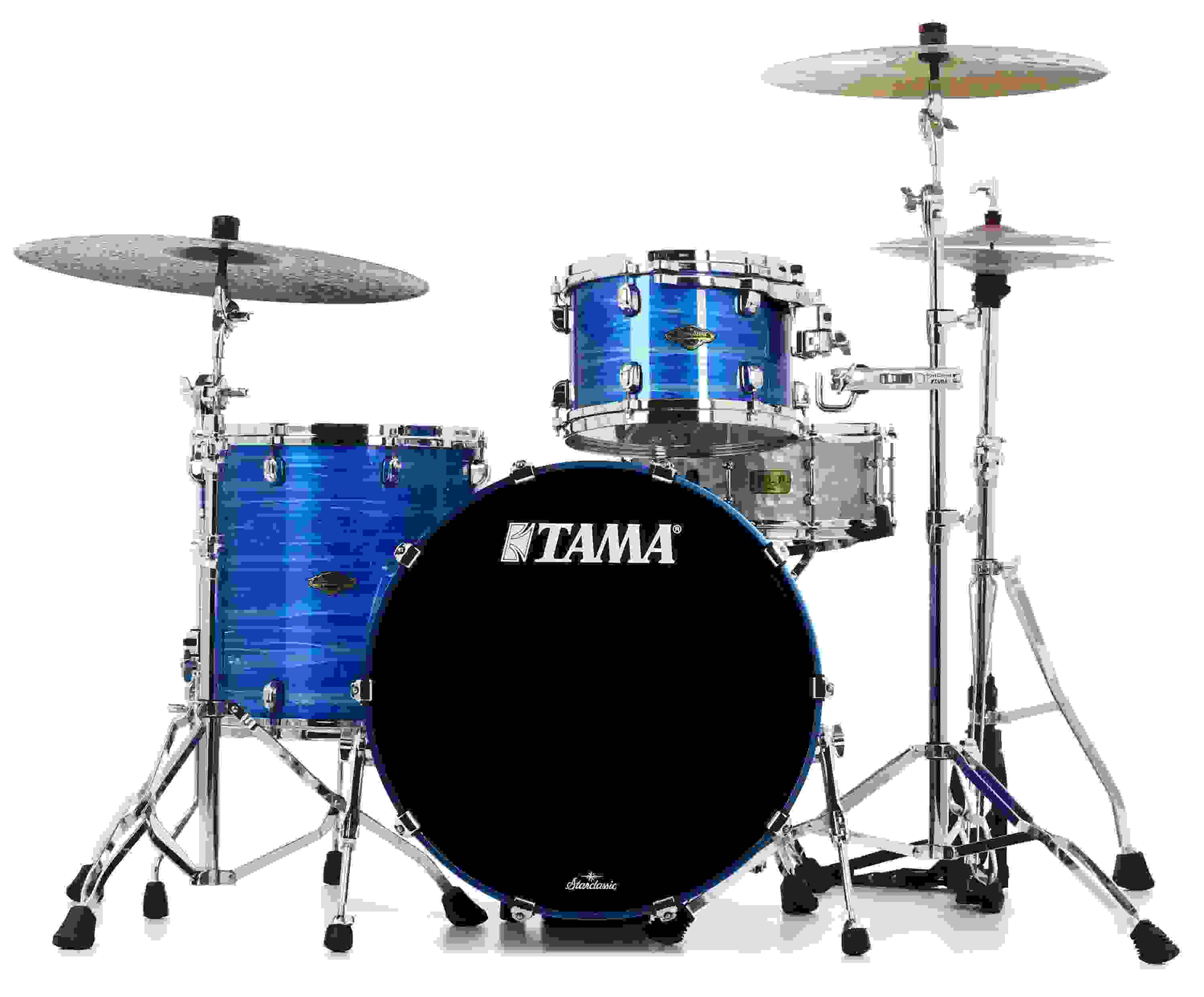 Tama Starclassic Walnut/Birch WBS32RZS 3-piece Shell Pack - Lacquer Ocean Blue Ripple