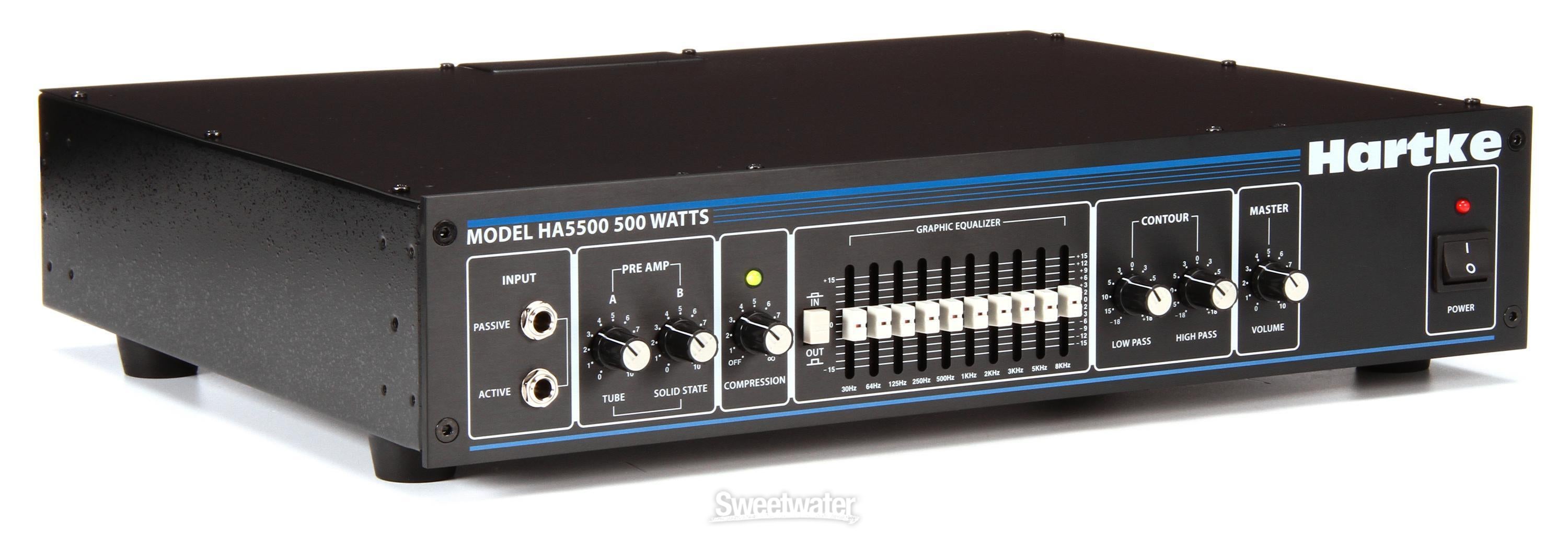 Hartke 5500C 500-Watt Tube Preamp Bass Head Reviews | Sweetwater