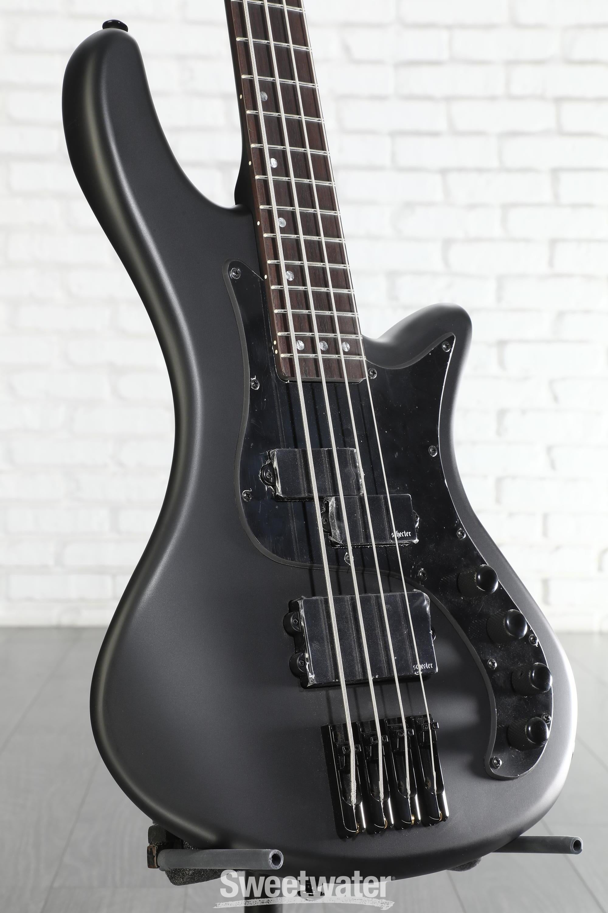 Schecter Stiletto Stealth 4 Bass Guitar - Satin Black | Sweetwater