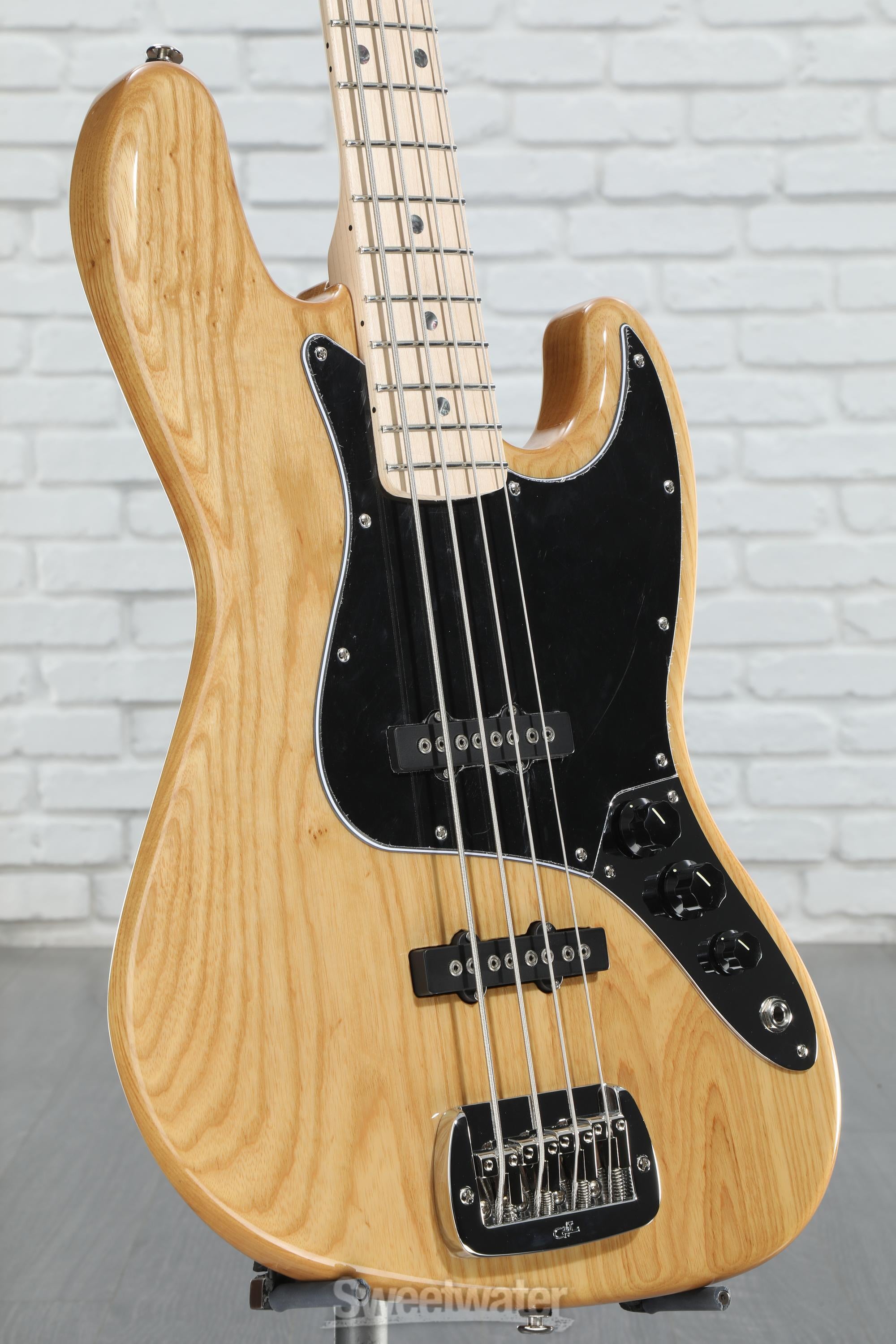 G&L Fullerton Deluxe JB MFD Bass Guitar - Vintage Natural | Sweetwater